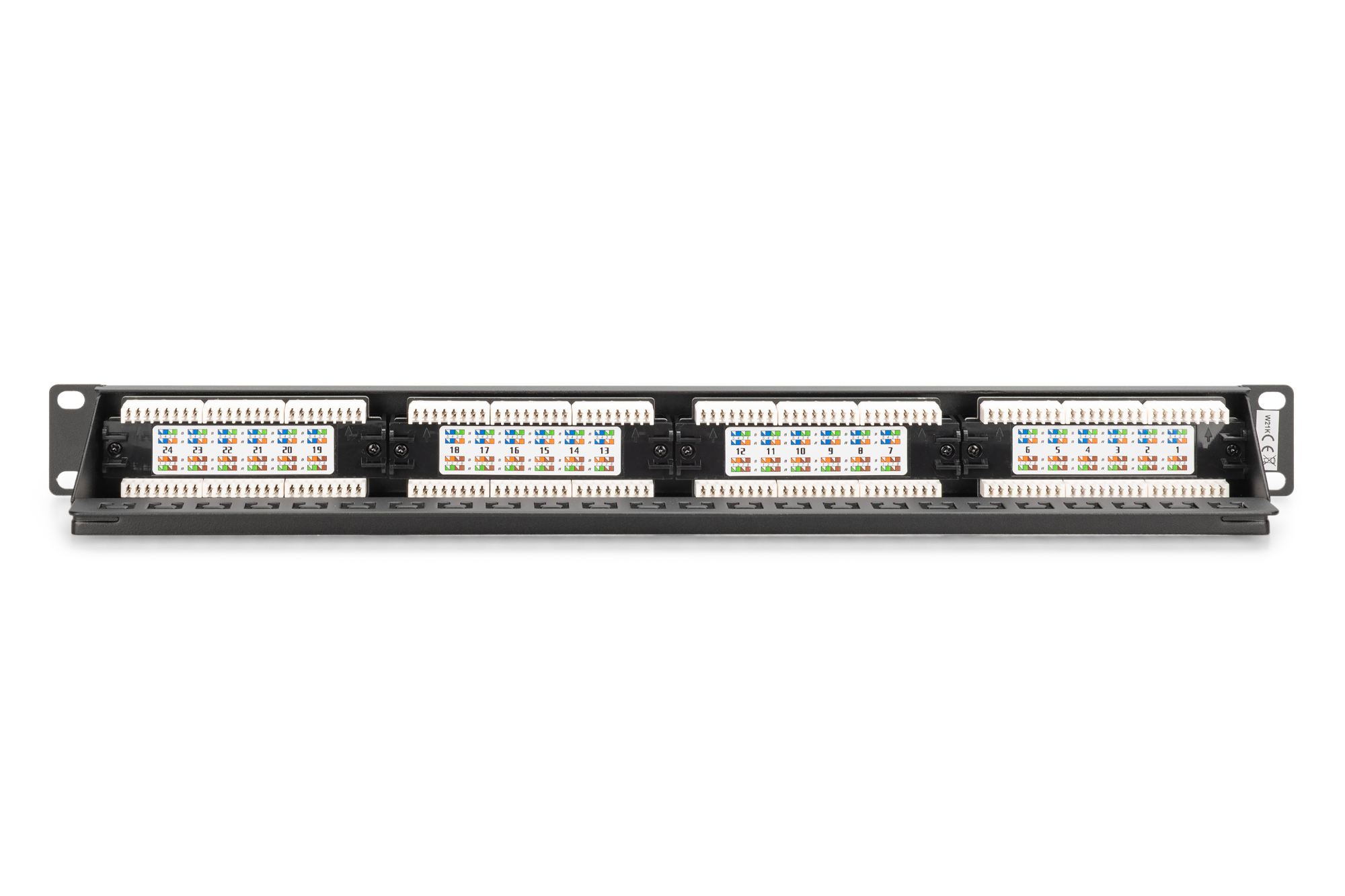 CAT 6, class E patch panel, unshielded
