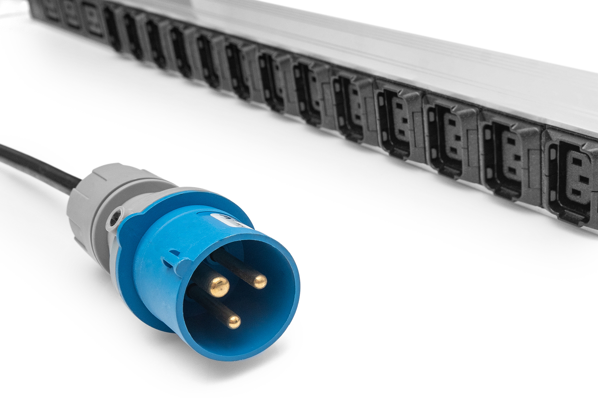 Basic IT PDU, 1-phase 16A, 24 x C13, 3 x C19, 3 m supply cable, IEC 60309 16 A plug