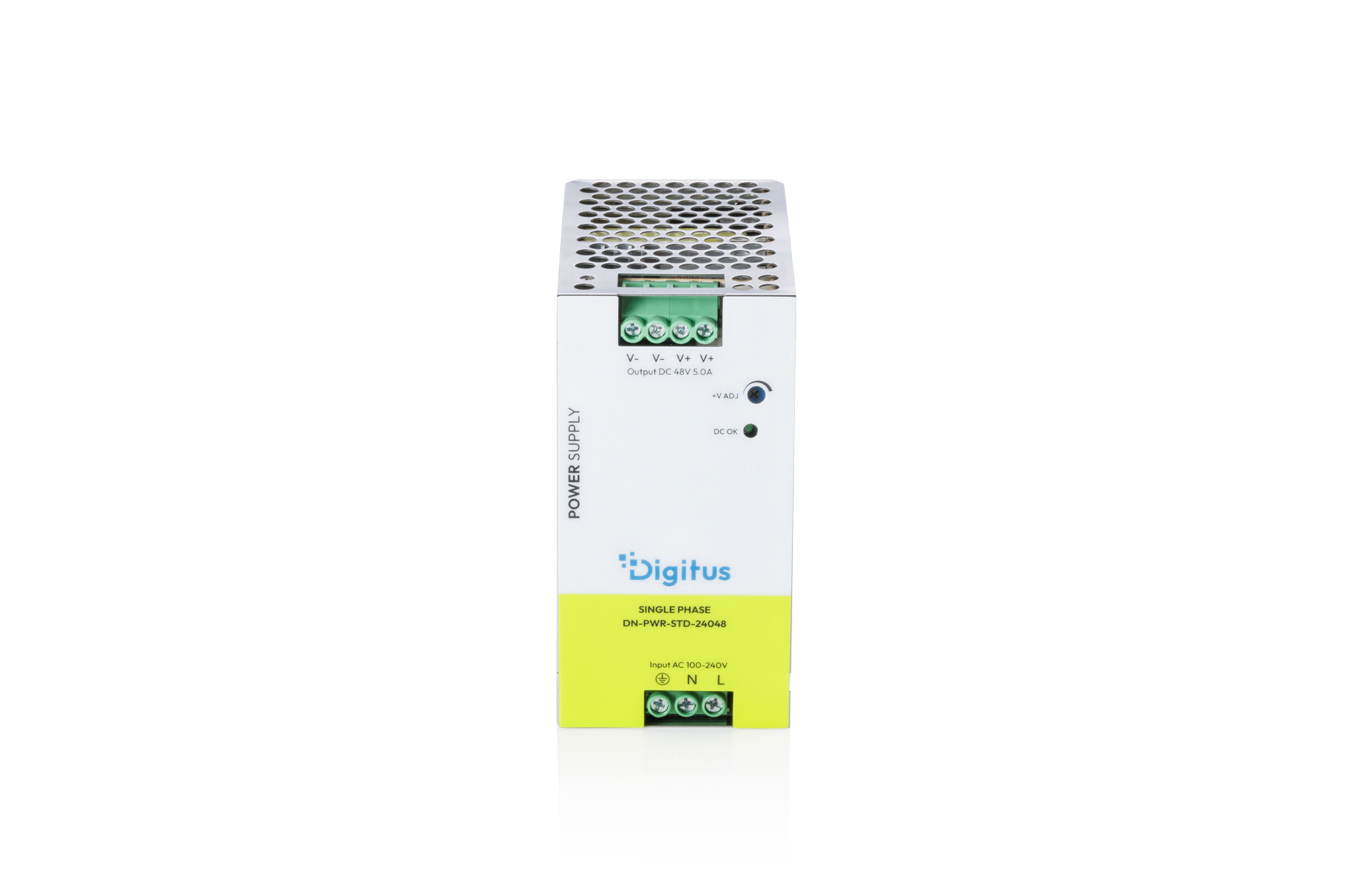Industrial power supply unit, 48V DC, 5A, 240W, AC-DC, metal housing, for DIN rail mounting