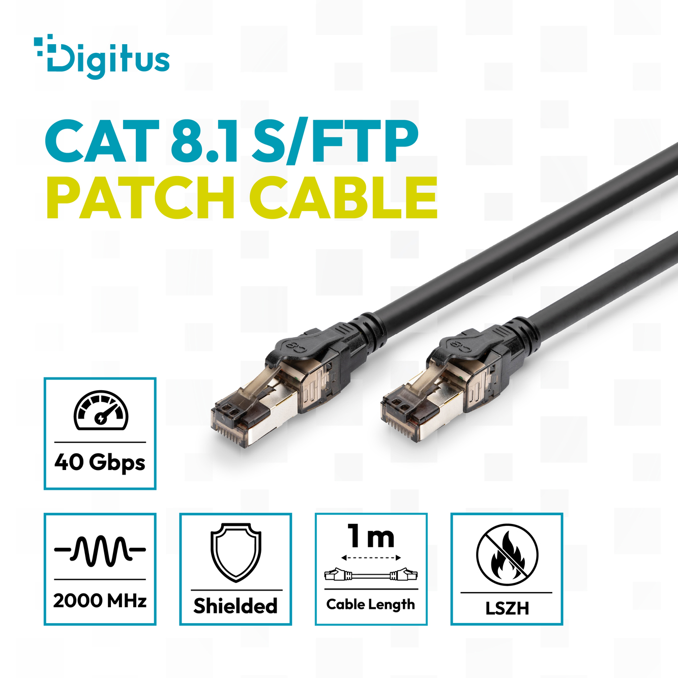 CAT 8.1 S/FTP patch cable, 1 m