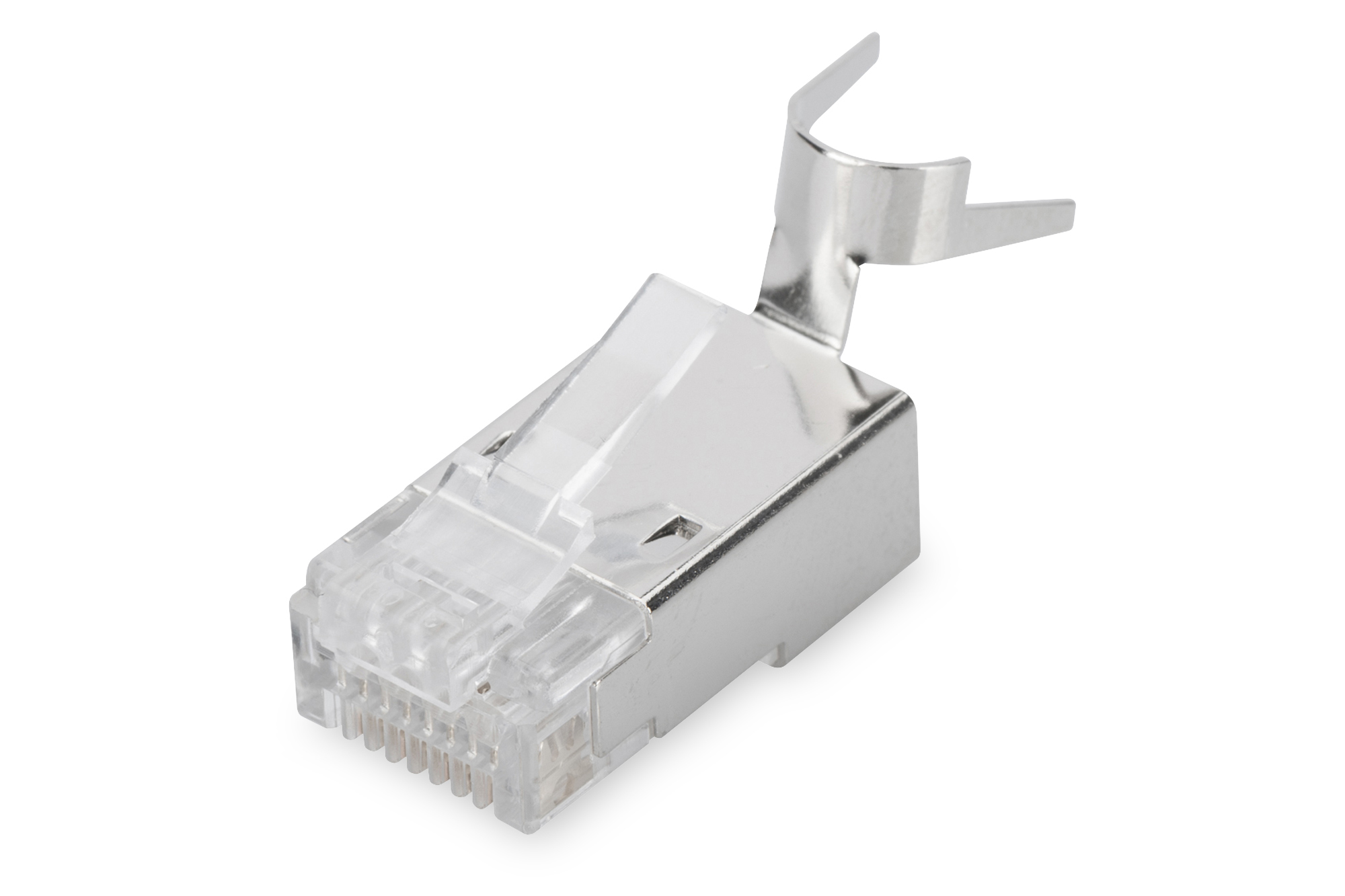 Modular Plug for Round Cable, CAT 6A, shielded, Pass through connector