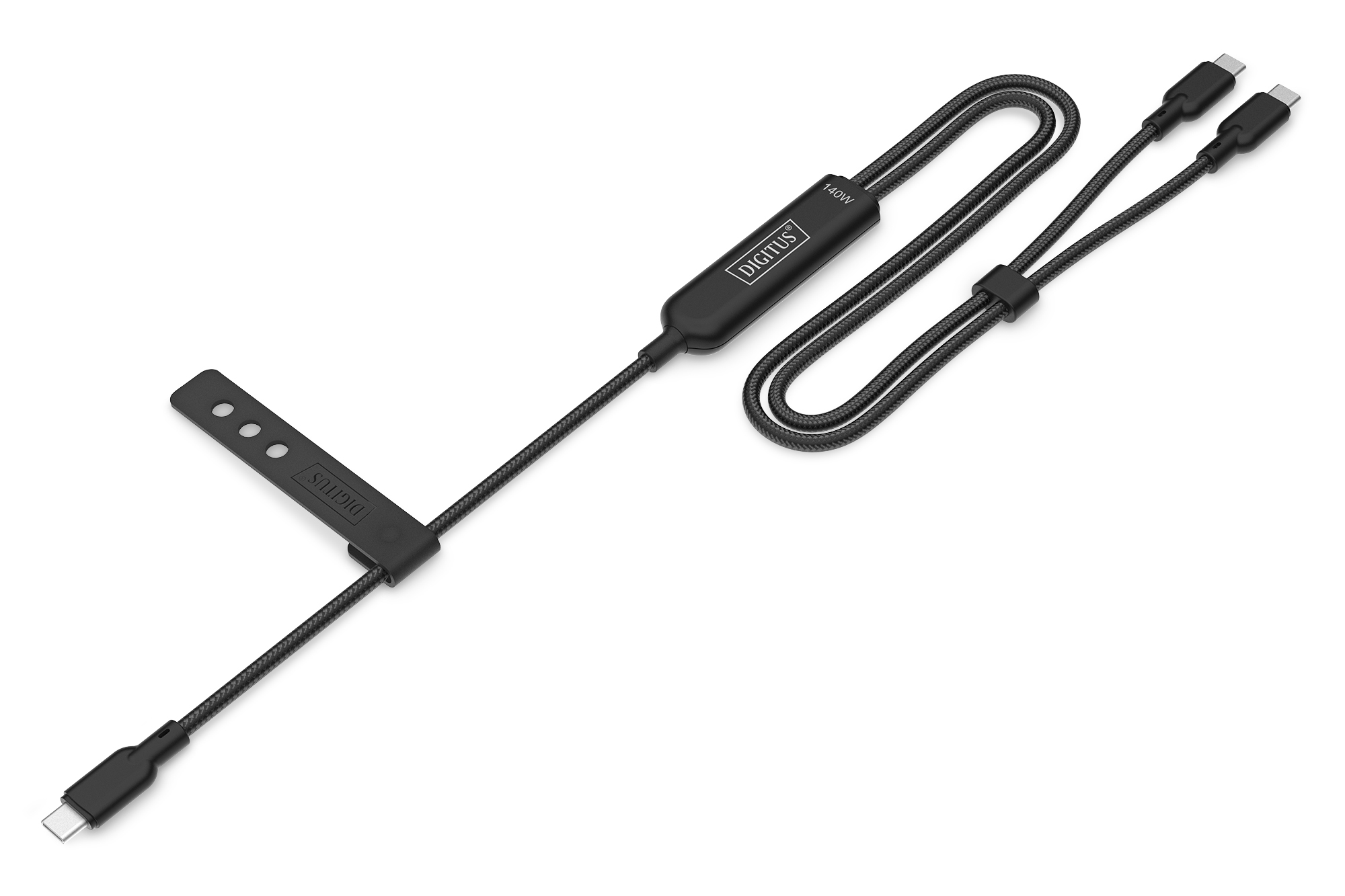 Digitus USB-C 2in1 charging cable, 140W, 1.8m