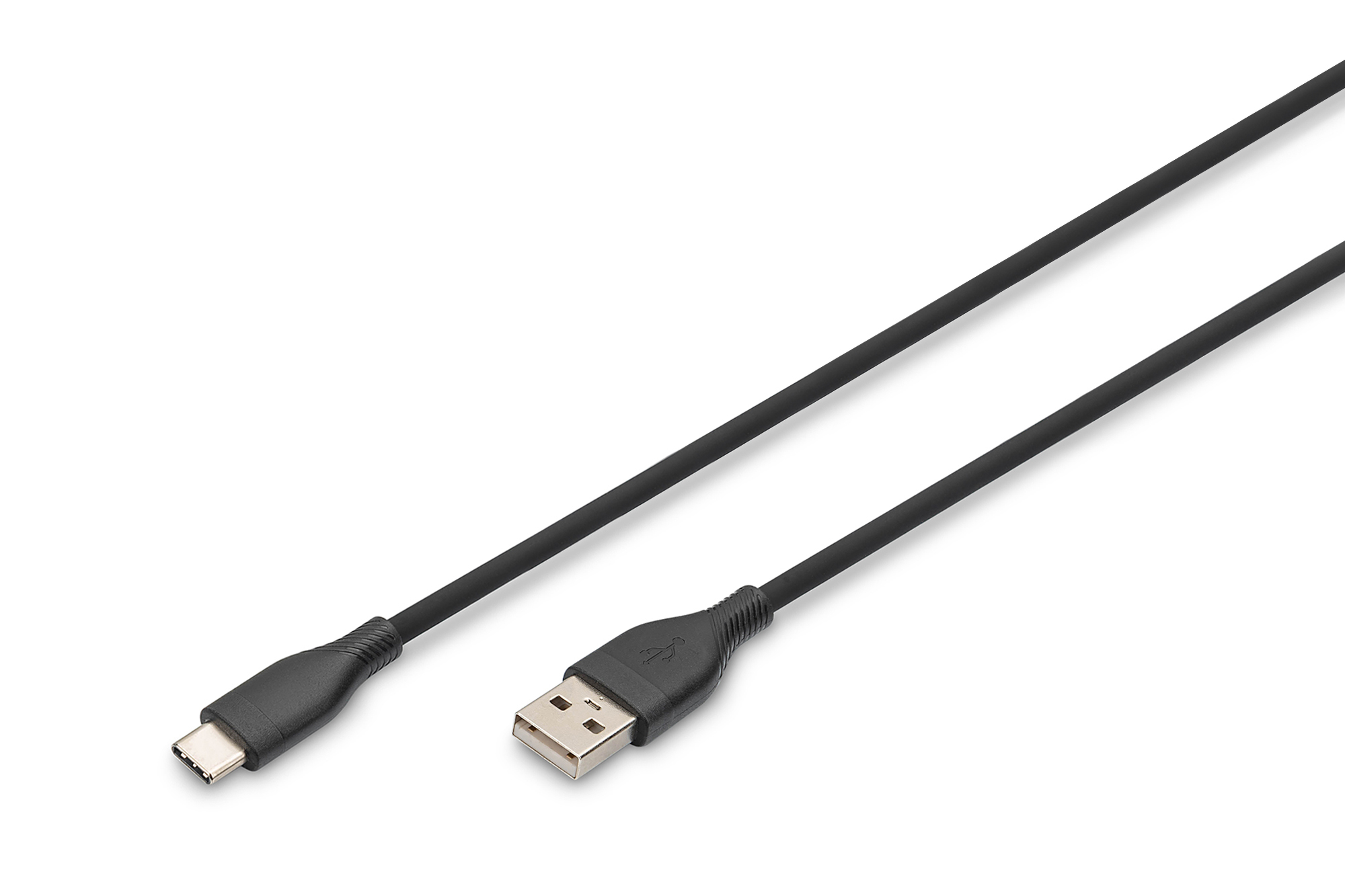 Digitus USB-A To USB-C 2.0 Cable - 1m, 60W, Silicone, Black