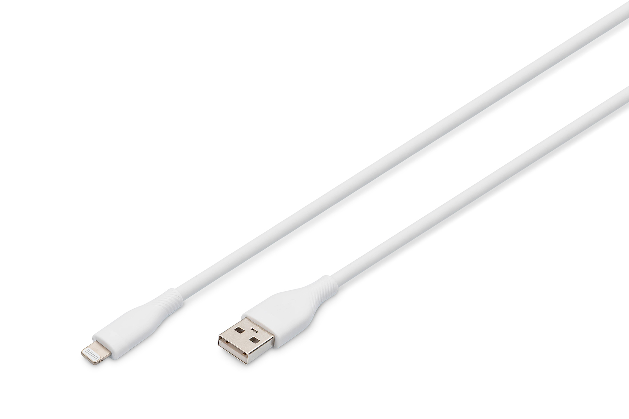 Digitus Lightning silicone connection cable, USB-A - Lightning 1m, white