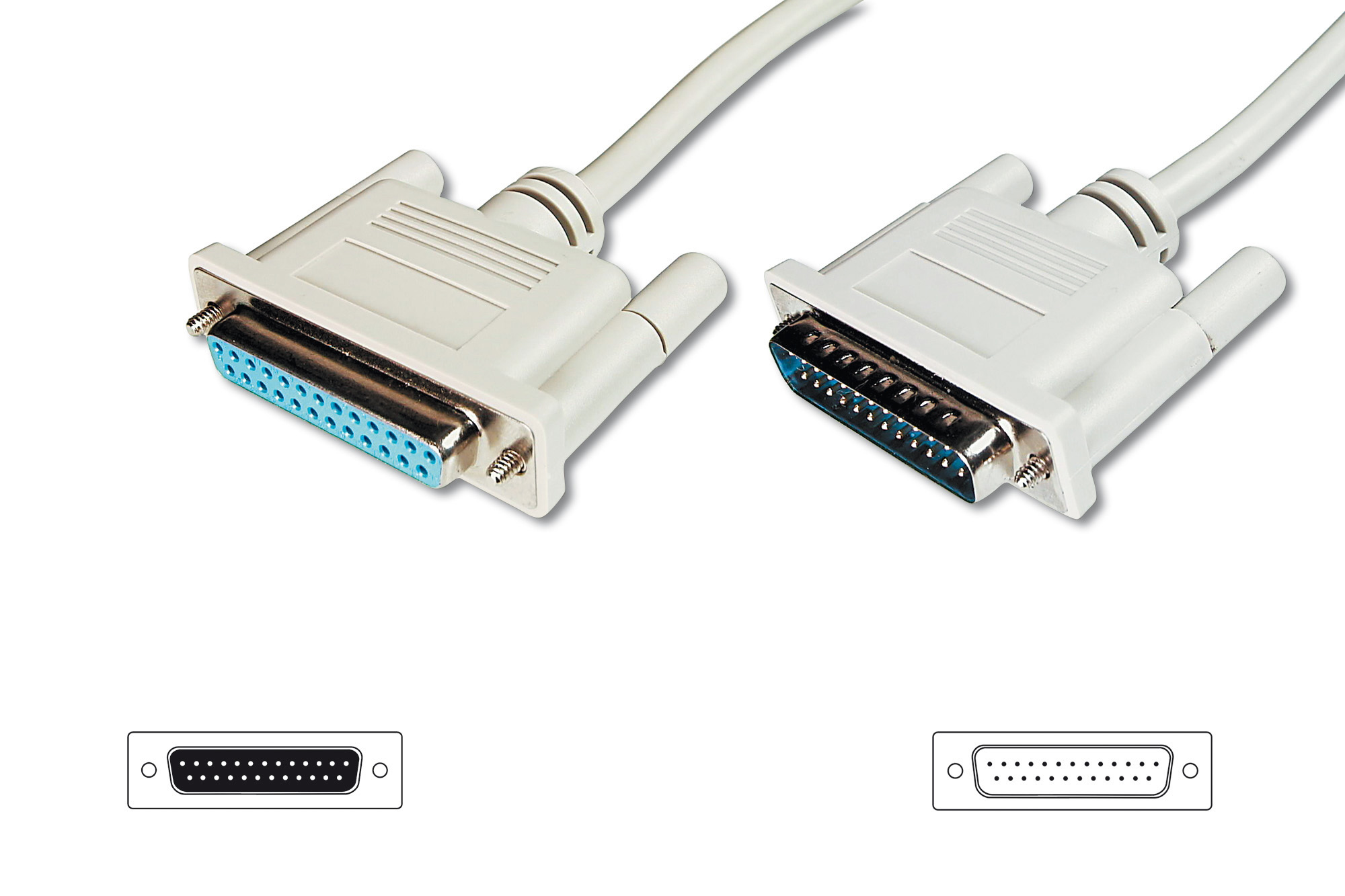 Digitus Datatransfer extension cable, D-Sub25/M - D-Sub25/F