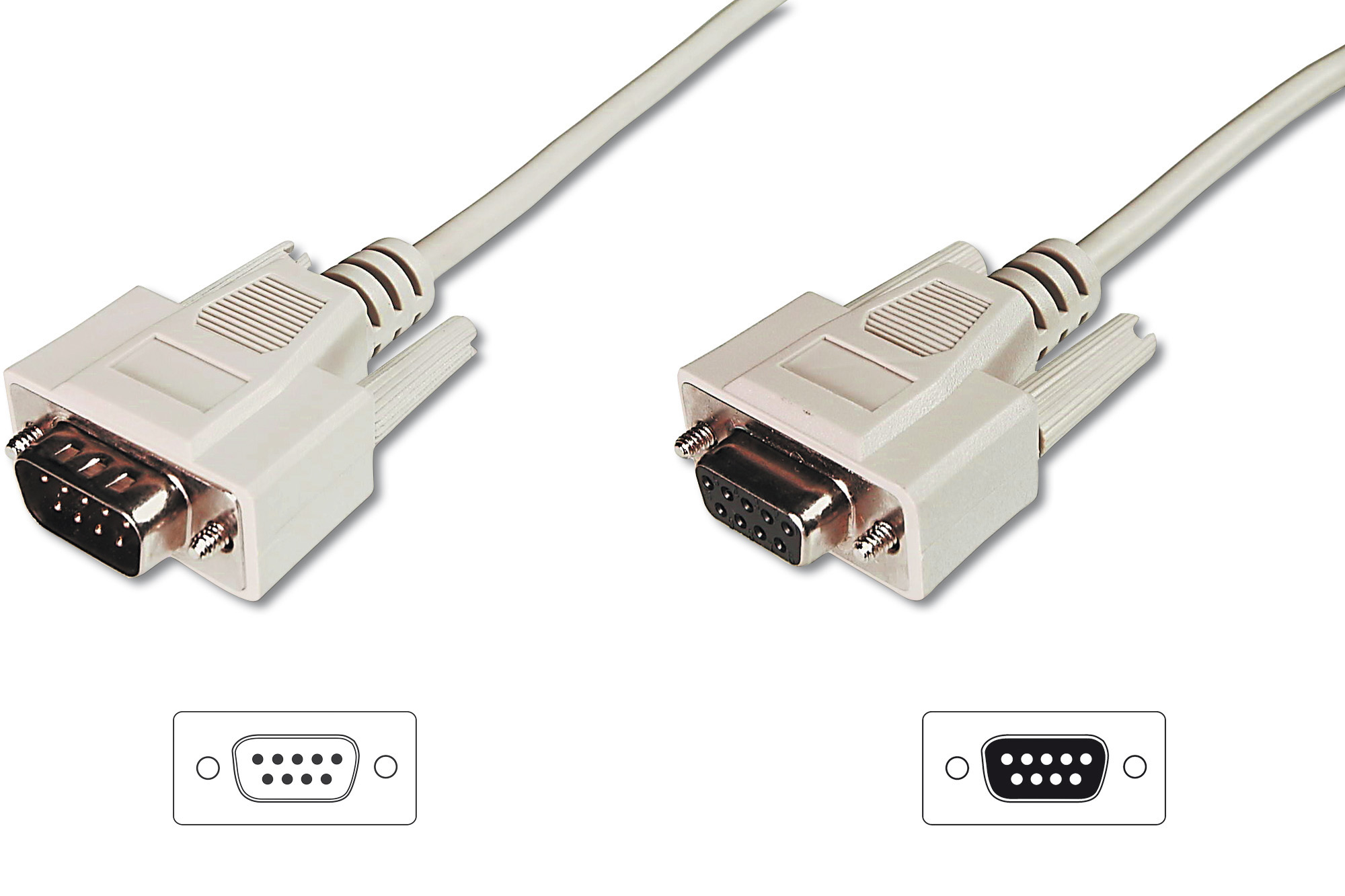 Digitus Data transfer extension cable, D-Sub9/St - D-Sub9/Bu