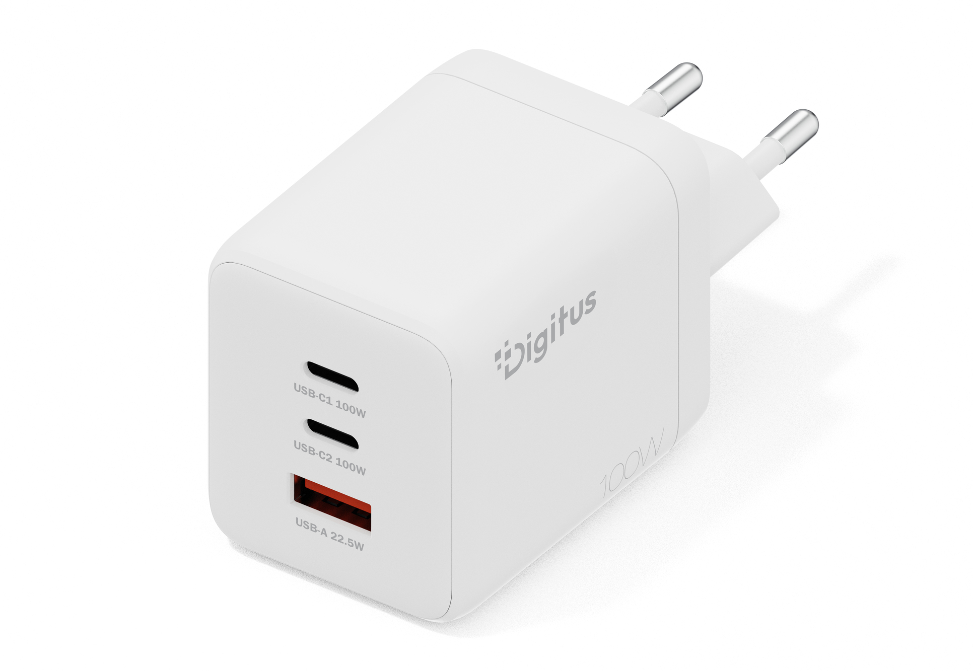 W GaN Charger - 2x USB-C, 1x USB-A - White 100
