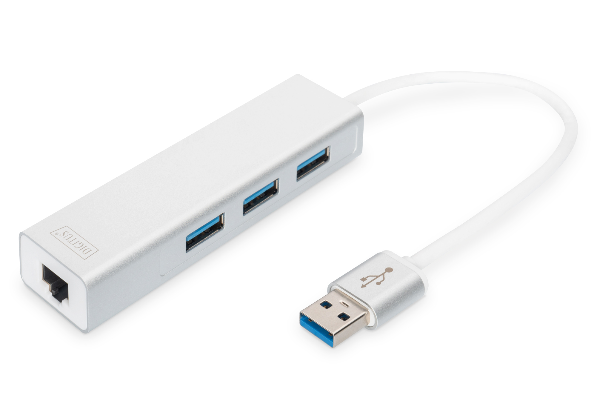 Digitus USB 3.0 3-Port Hub With Gigabit LAN Adapter