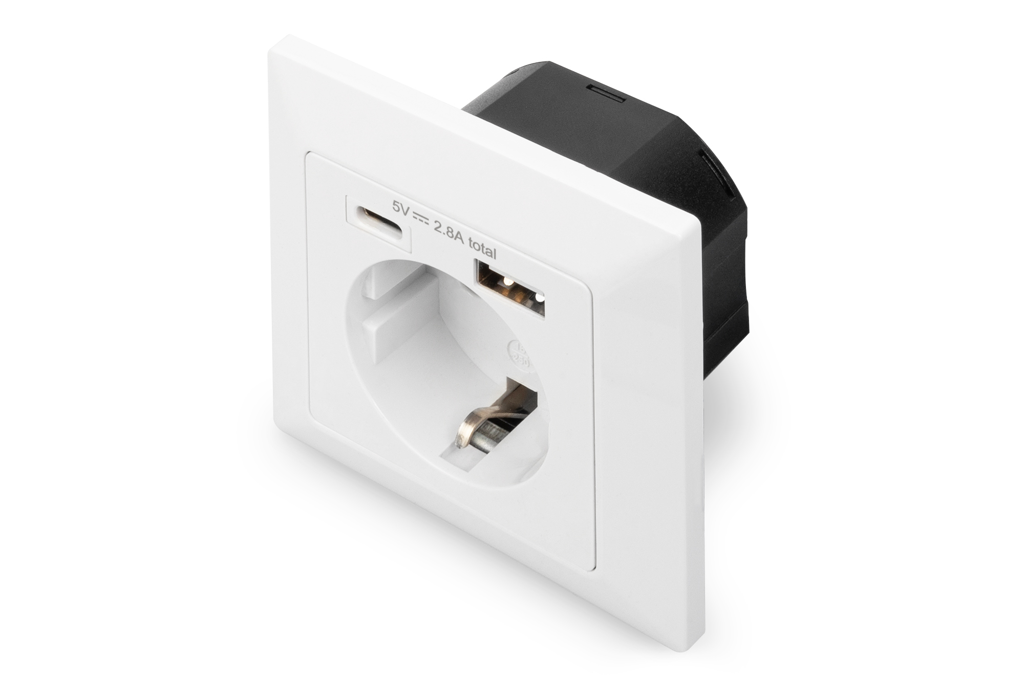 DIGITUS Sicherheits-Steckdose Unterputzmontage USB Type-C/US