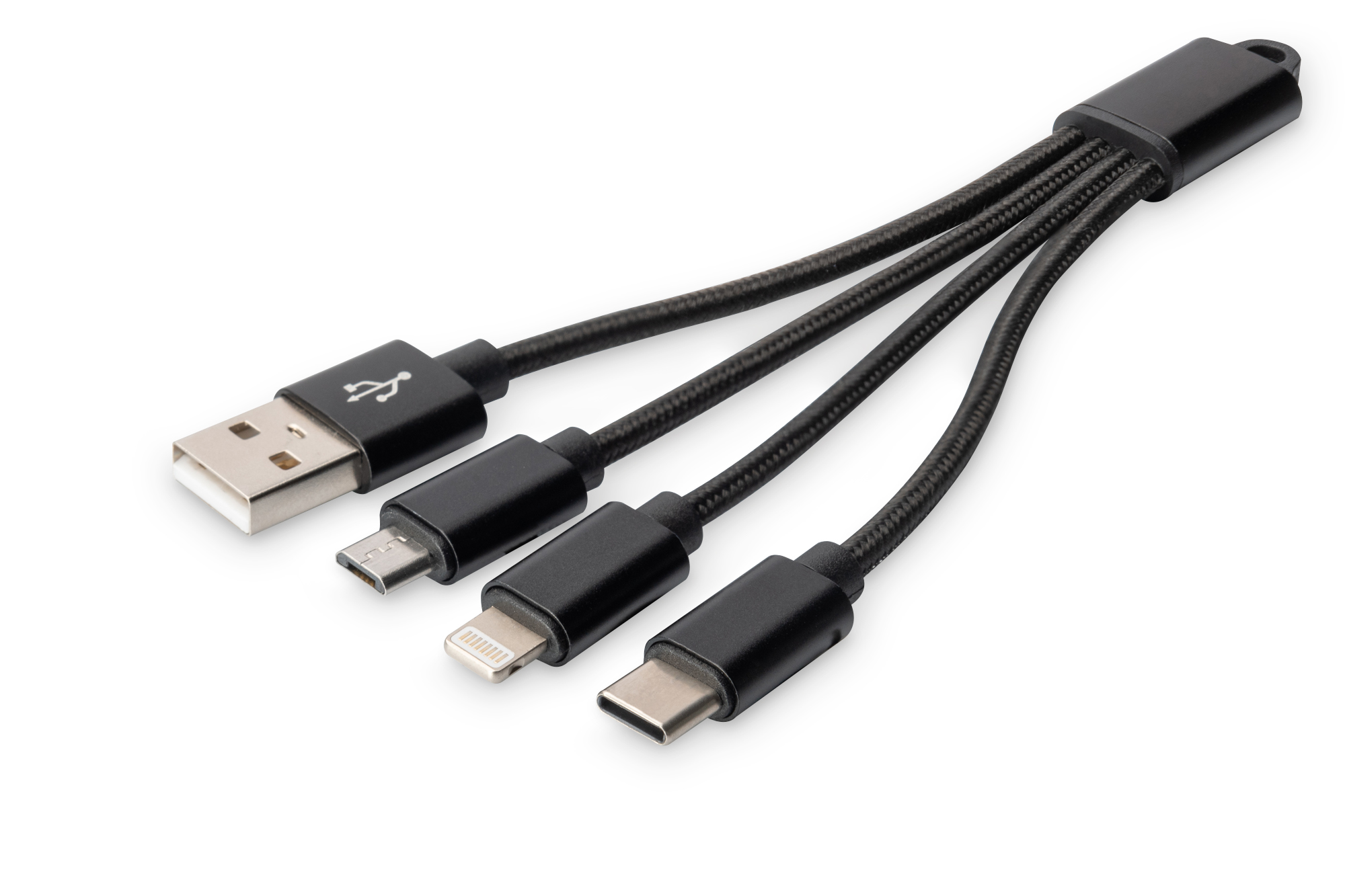 Digitus 3-in-1 USB charging cable, 0.15m