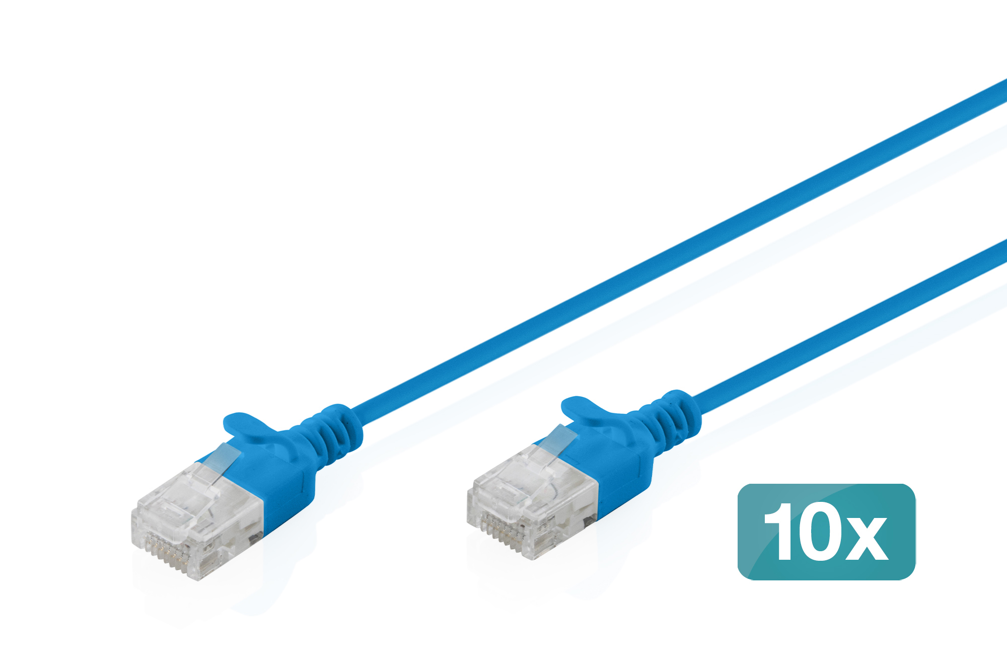 Digitus CAT 6 U-UTP Slim patch cable, 1.5 m, blue, 10 pieces