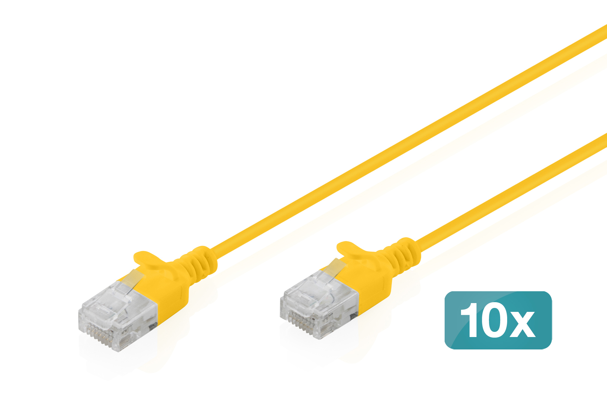 Digitus CAT 6 U-UTP Slim patch cable, 3 m, yellow, 10 pieces