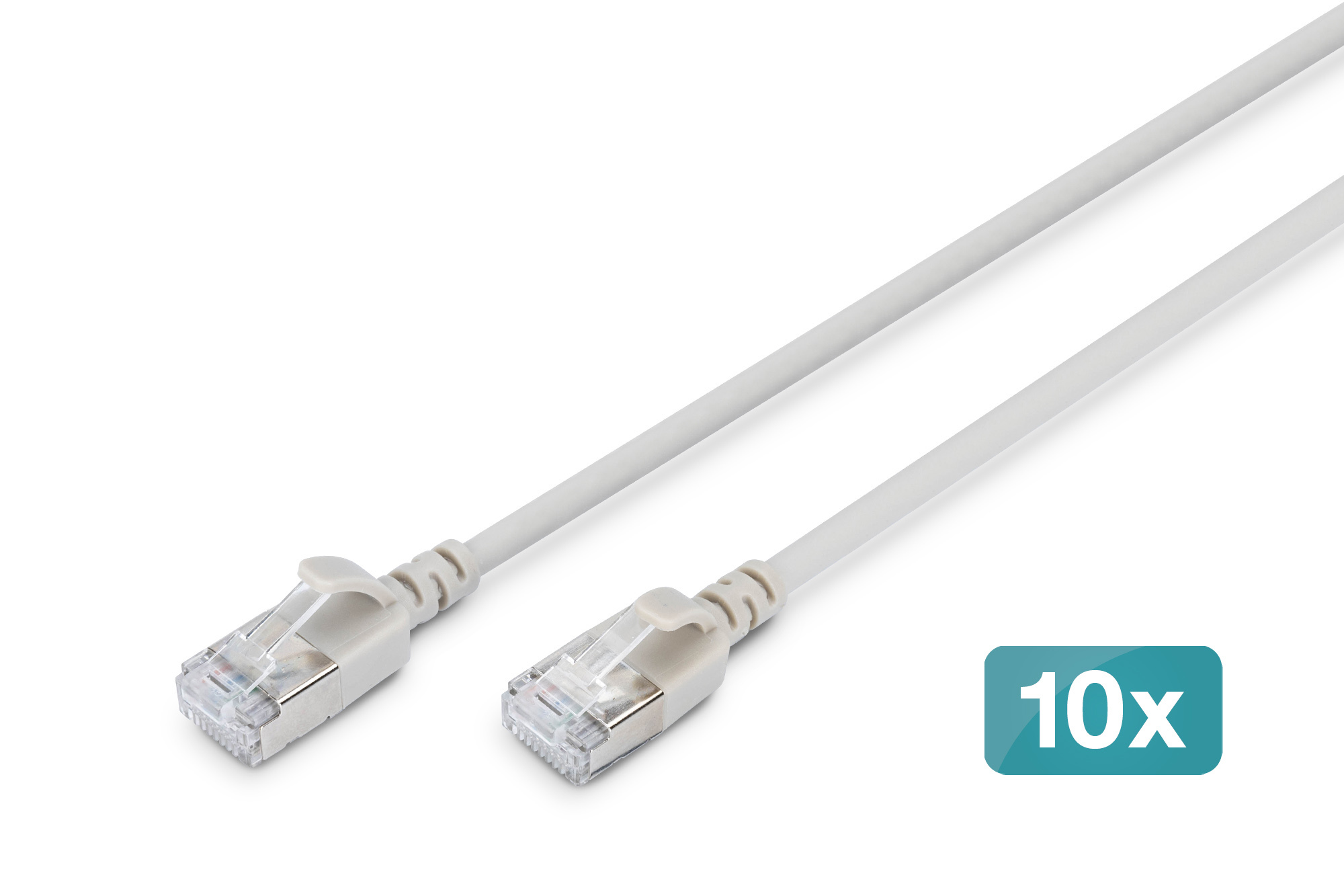 CAT6A f-ftp SLIM 15M 10X grey