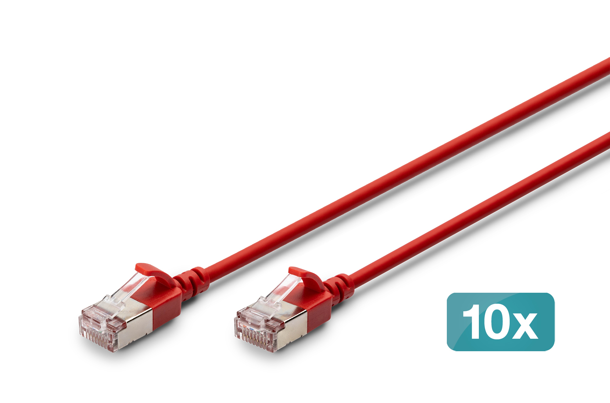 CAT 6A f-ftp SLIM 15M 10X red