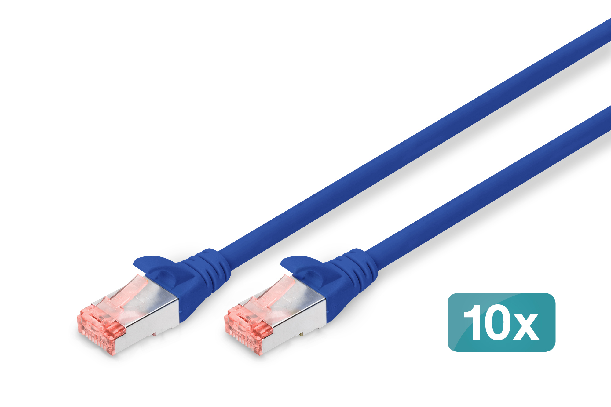 CAT 6 S/FTP patch cable, 10 pieces