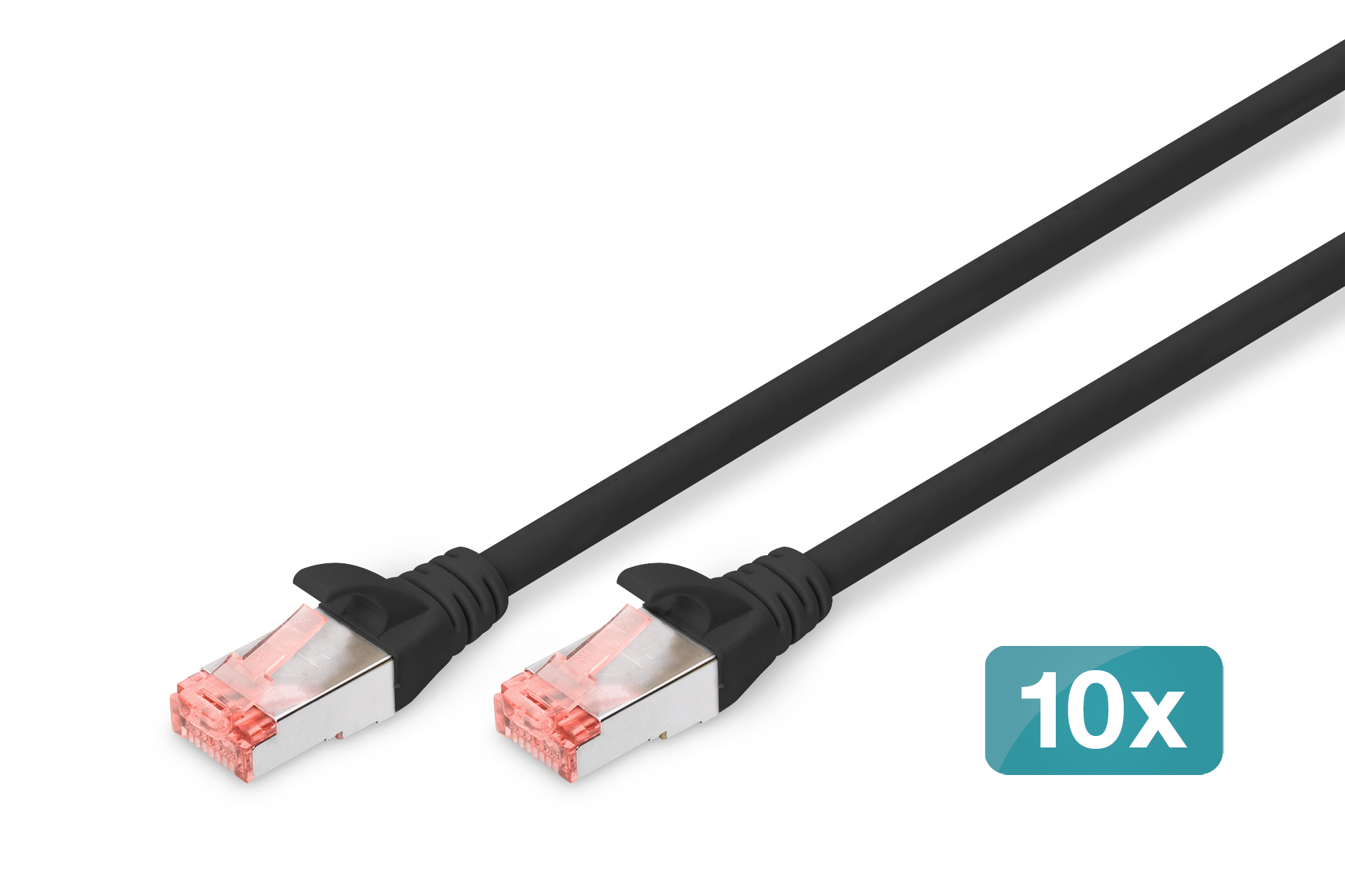 CAT 6 S/FTP patch cable, 10 pieces