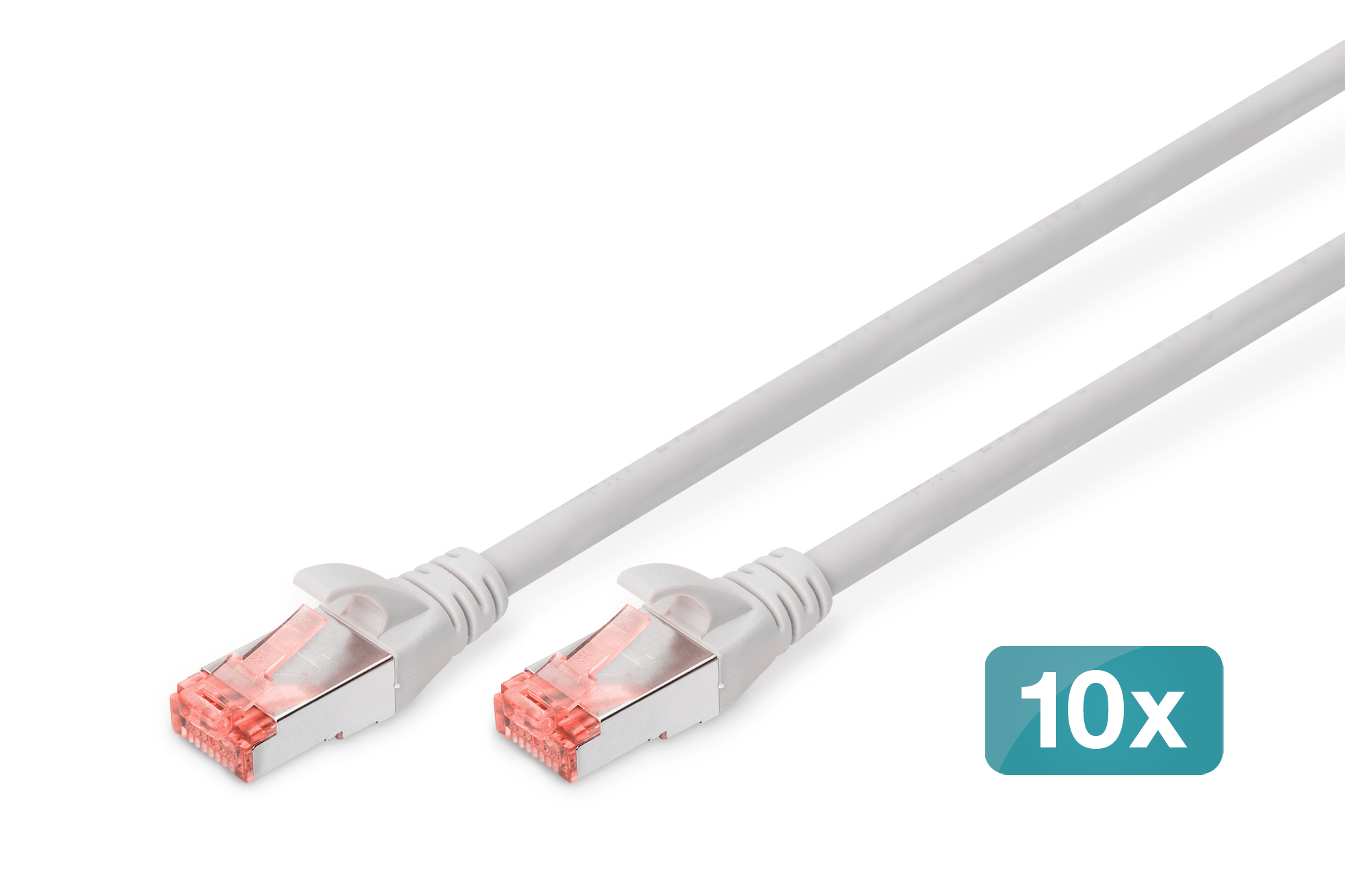 CAT 6 S/FTP patch cable, 10 pieces