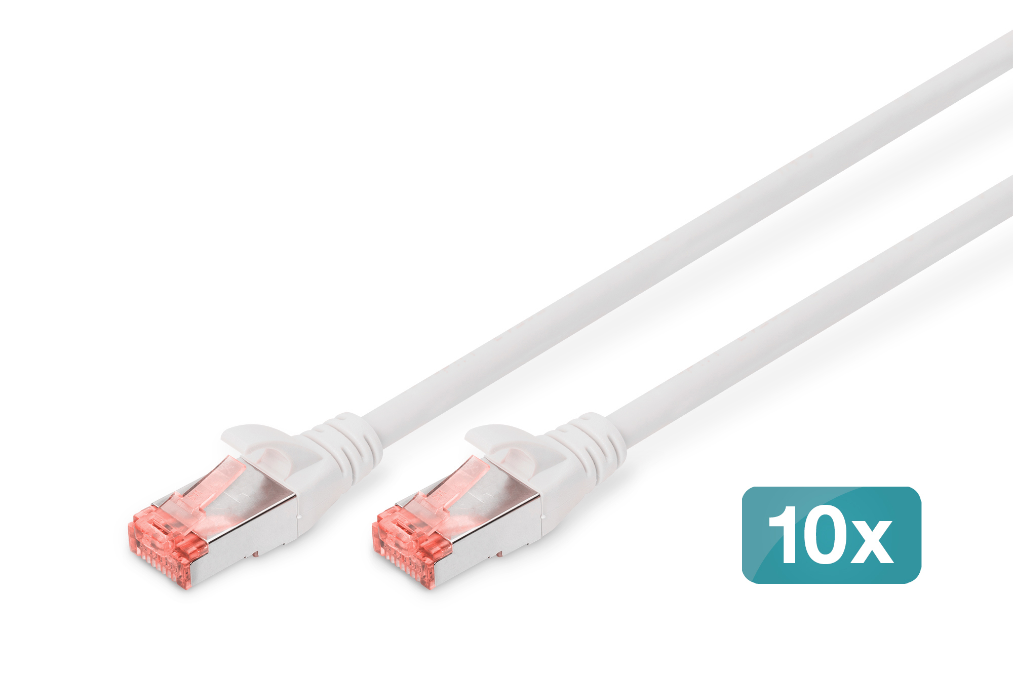 Digitus CAT 6 S/FTP patch cable, 10 pieces