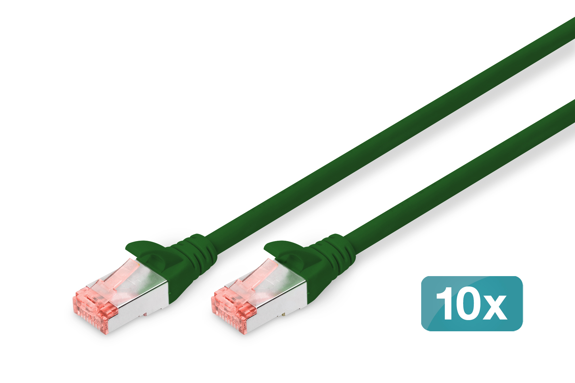CAT 6 S/FTP patch cable, 10 pieces