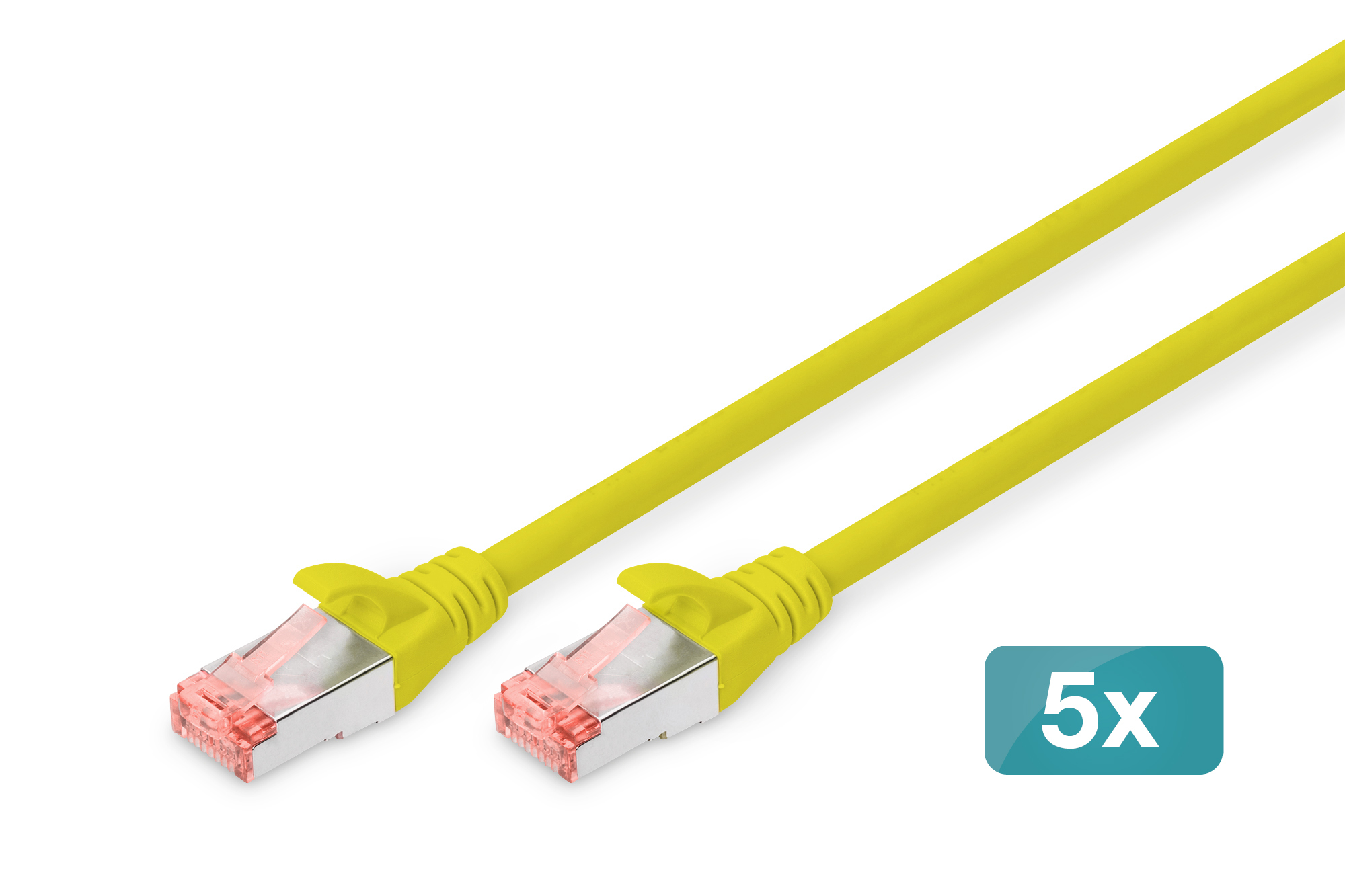 CAT 6 S/FTP patch cable, 5 pieces