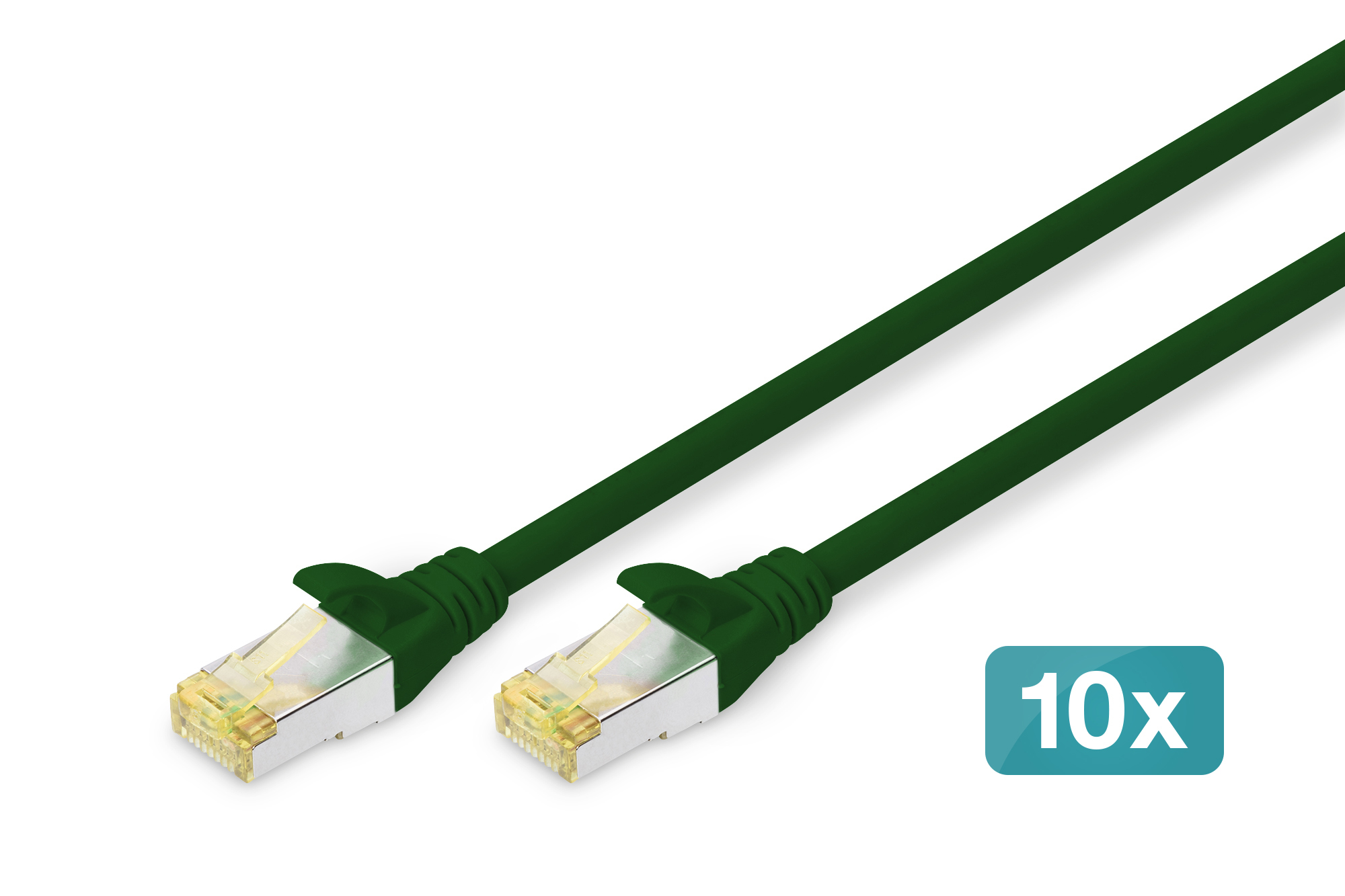 CAT 6A S/FTP patch cable, 10 pieces