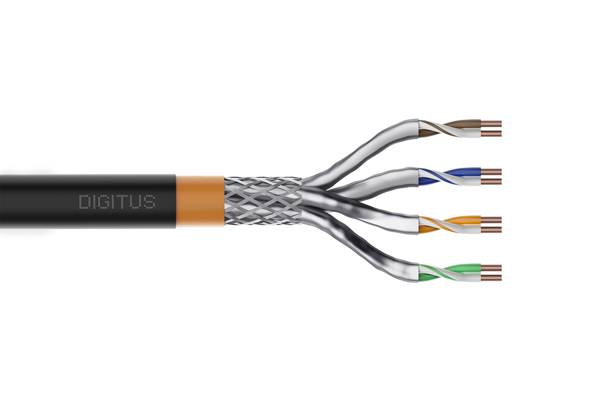 CAT 7 S/FTP data cable - underground installation cable, 100 m, simplex, PE