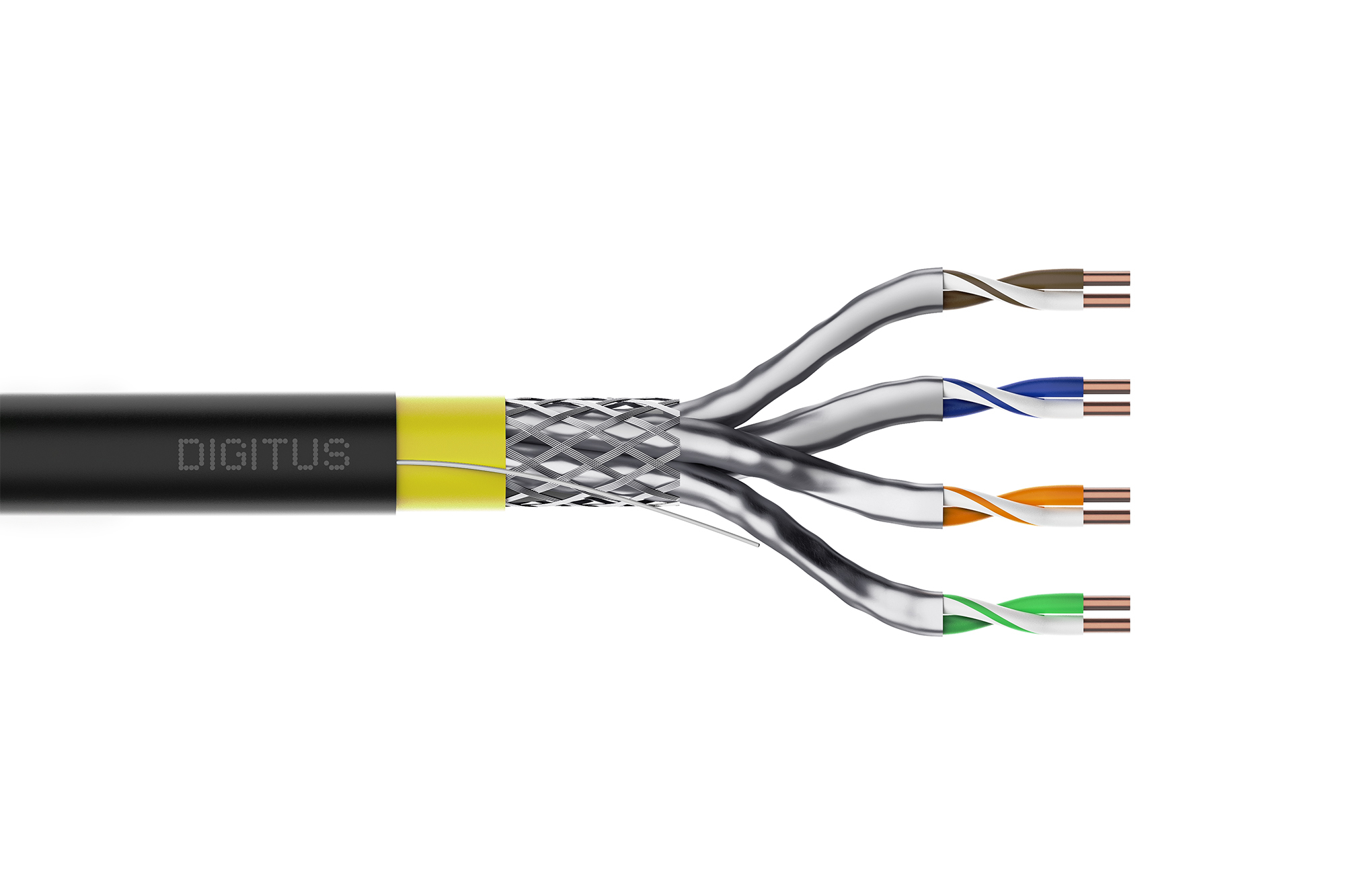 Digitus CAT 7A S/FTP data cable - outdoor installation cable, 500 m drum, simplex, PE