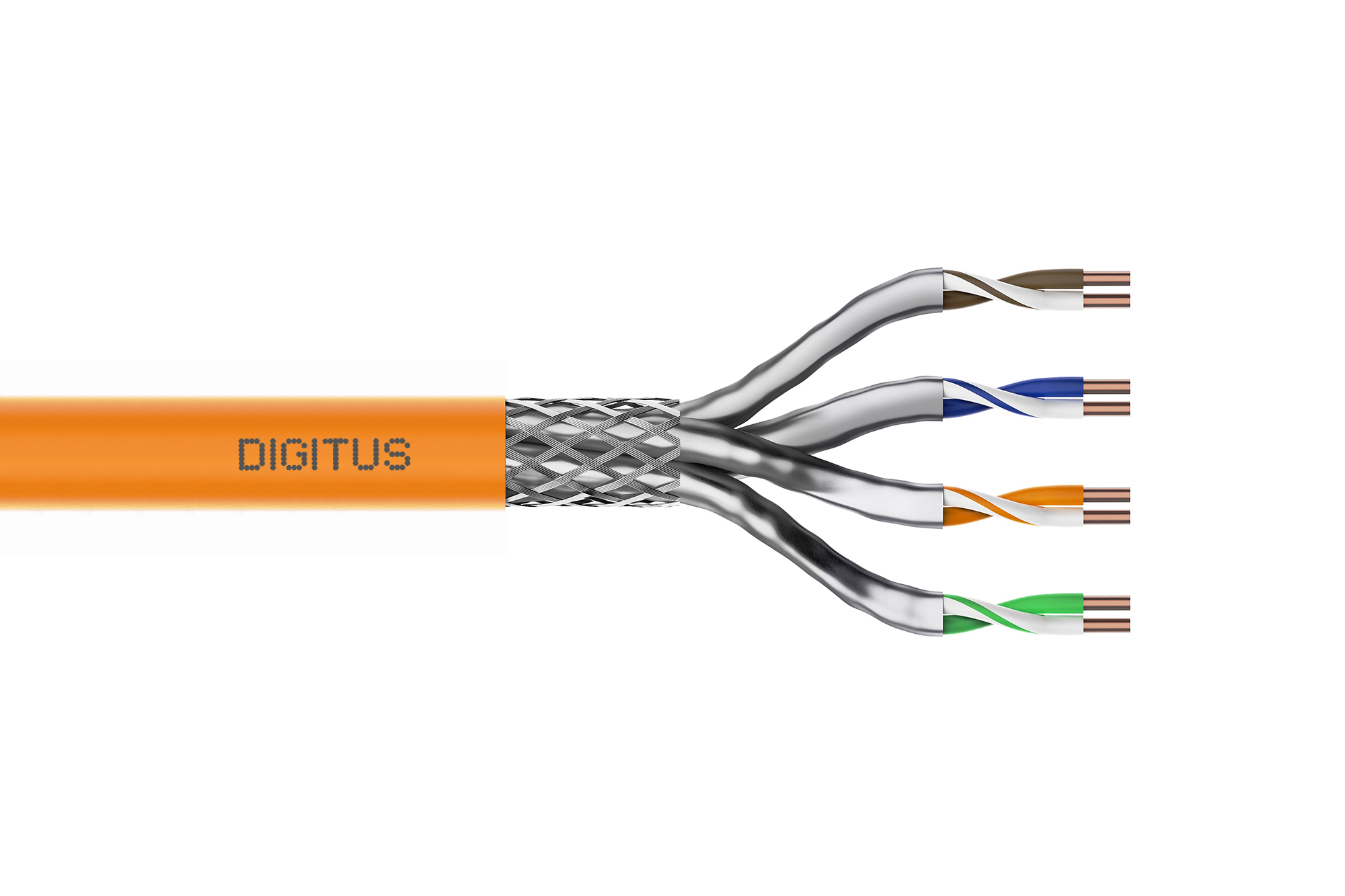 CAT 7 S/FTP data cable - installation cable, 1000 m, simplex, Dca-s2, d1, a1