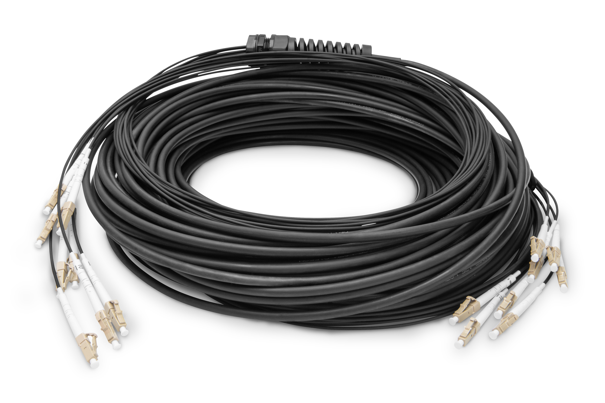 Pre-assembled fiber optic universal breakout cable, multimode OM4, 8 fibers, LC/UPC - LC/UPC