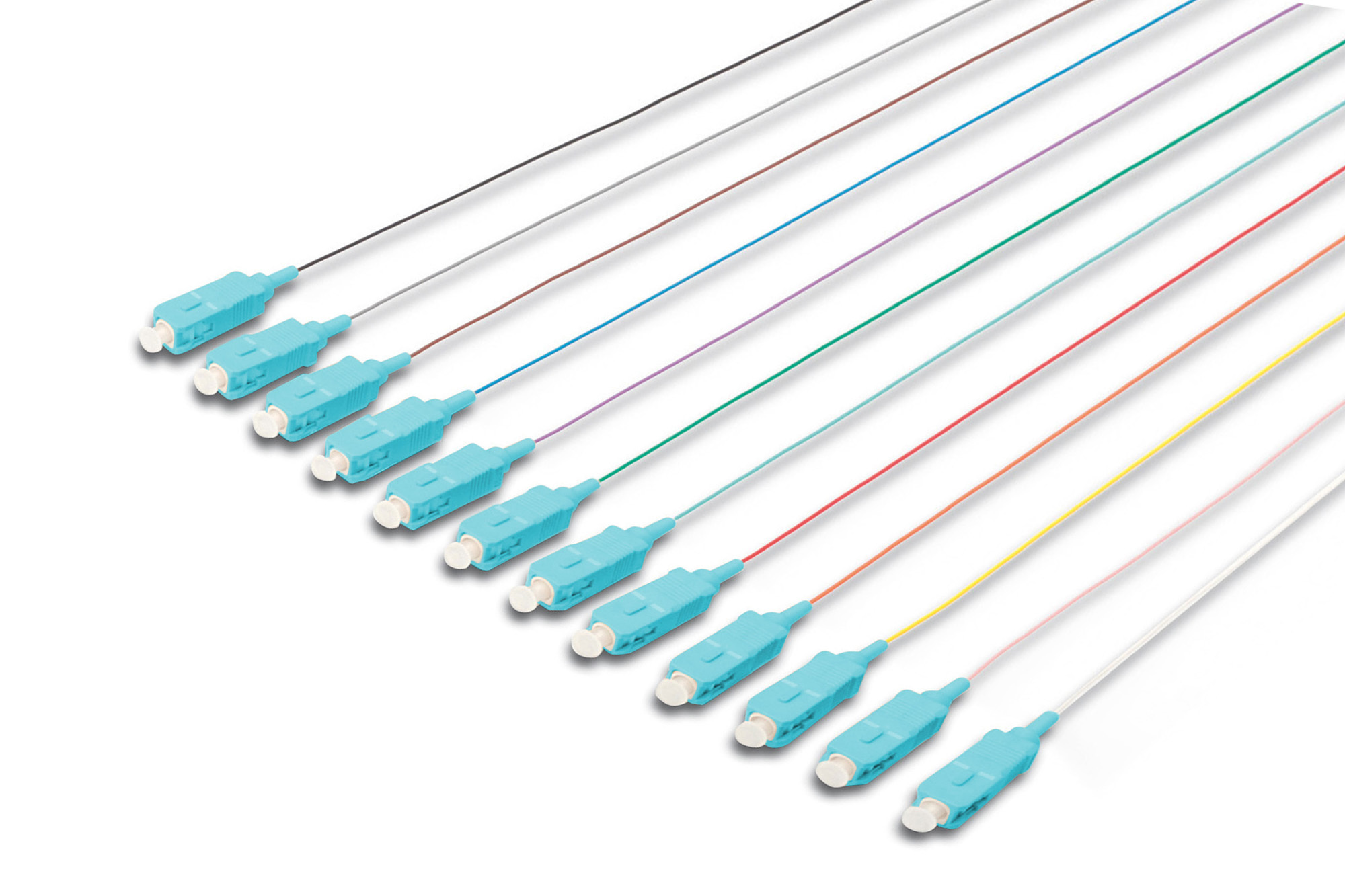 colored pigtails, SC OM3 50/125 µ, Simplex