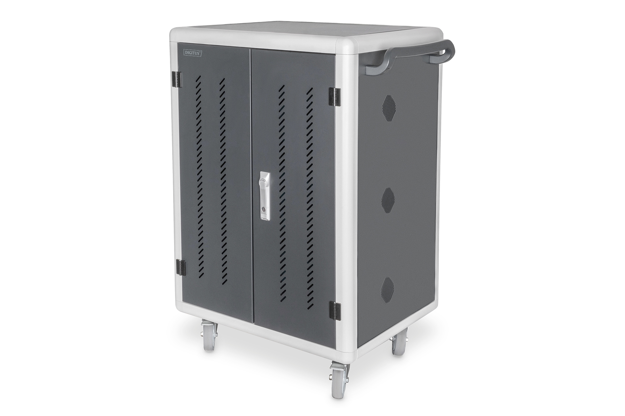 Mobile charging cabinet for 30 notebooks / tablets up to 16 inch, data synchronization, UV-C, USB-A