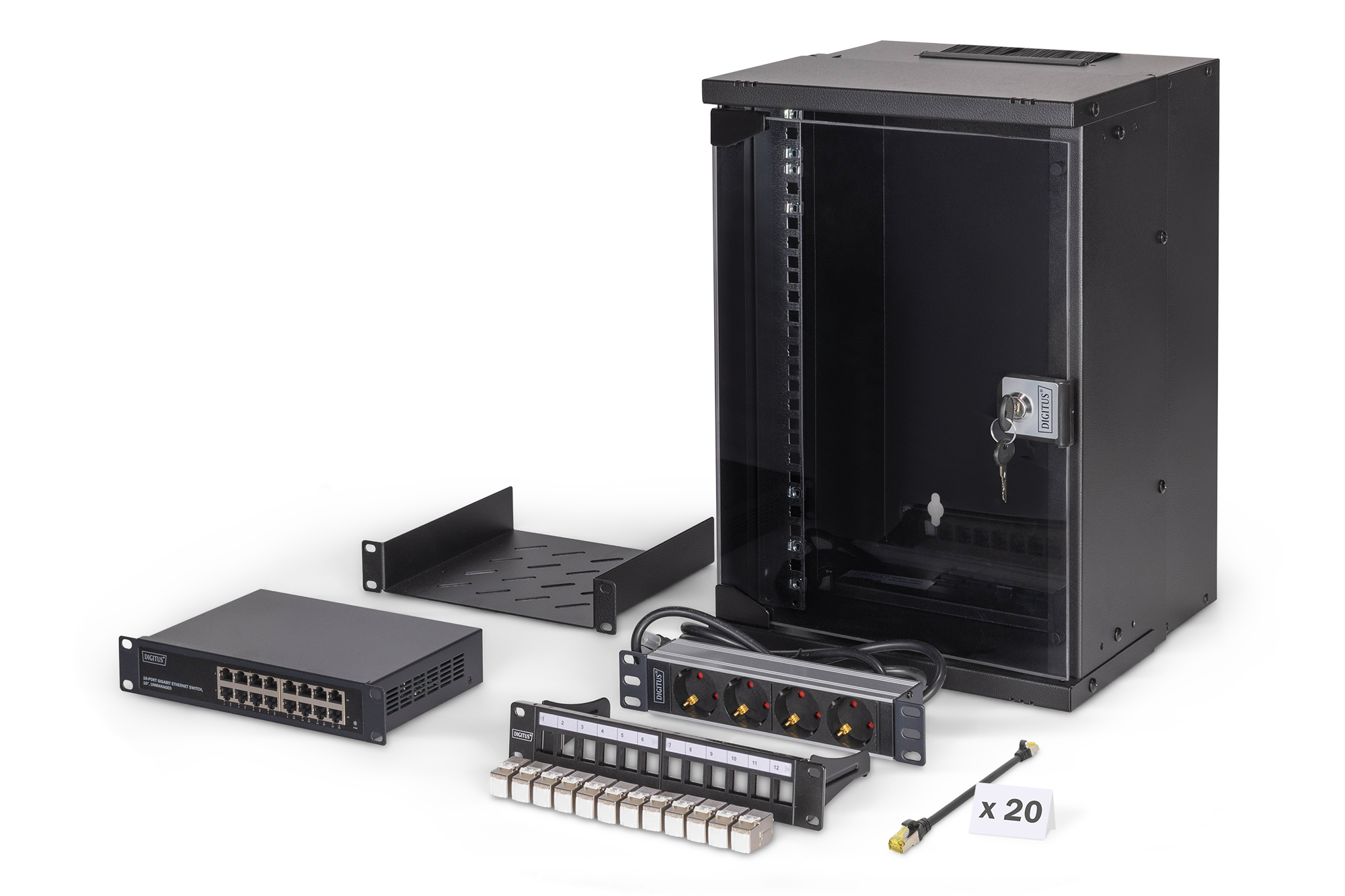 SOHO Pro network set, 254 mm (10") - 9U, 315 x 300 mm (W x D)