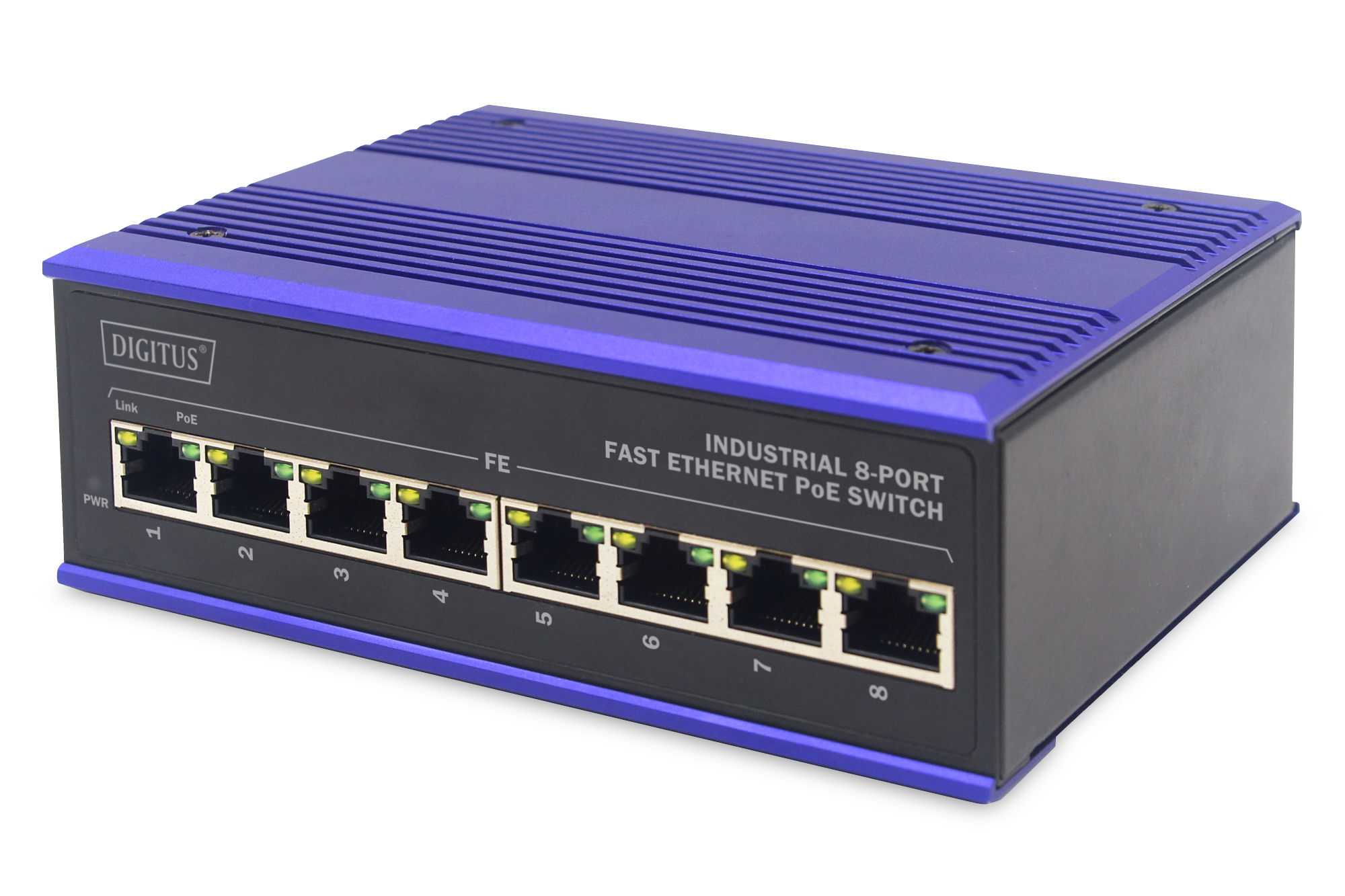 8 Port Fast Ethernet Network PoE Switch,Industrial, Unmanaged