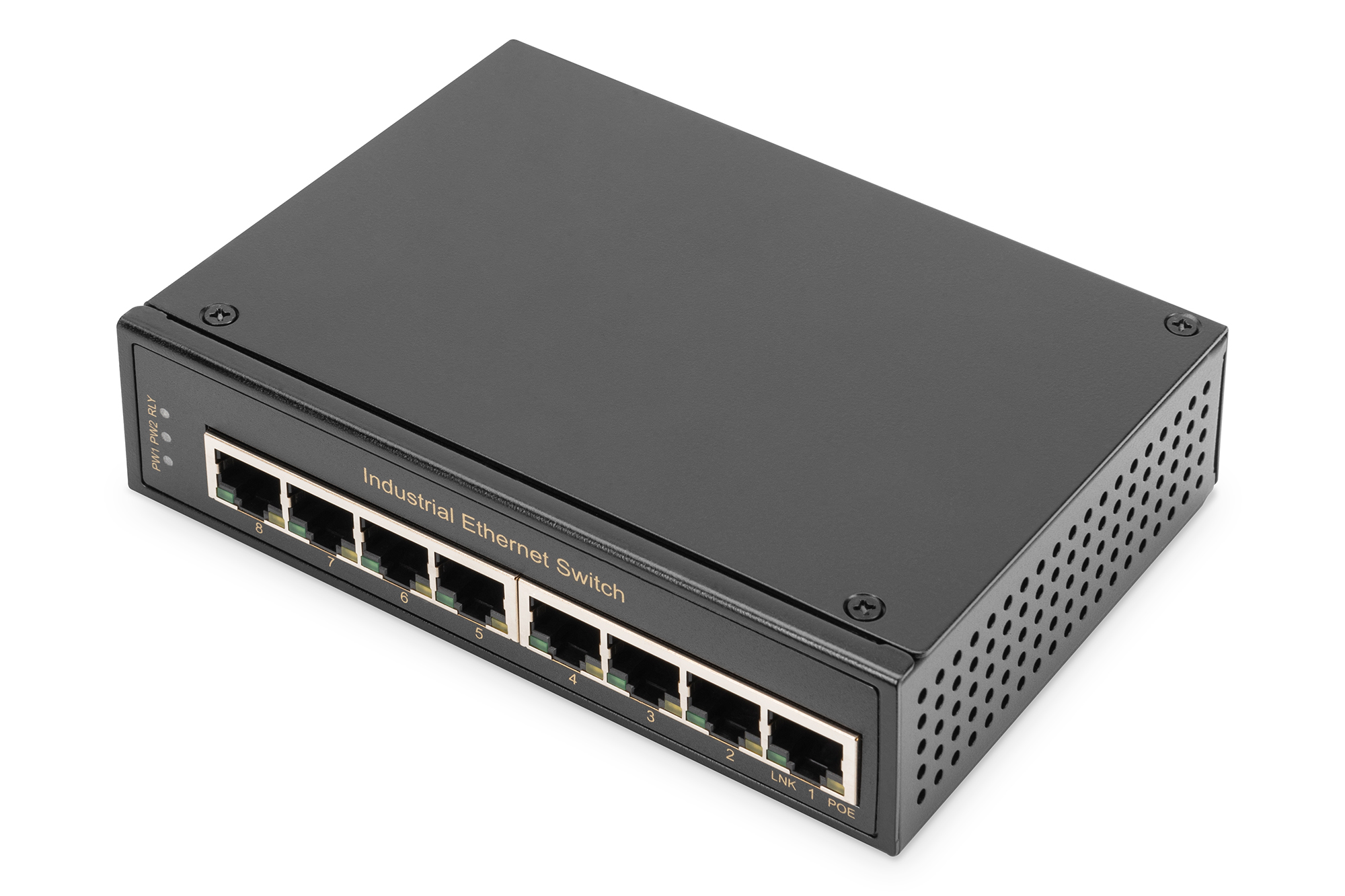 8 port Gigabit Ethernet network switch, industrial, unmanaged