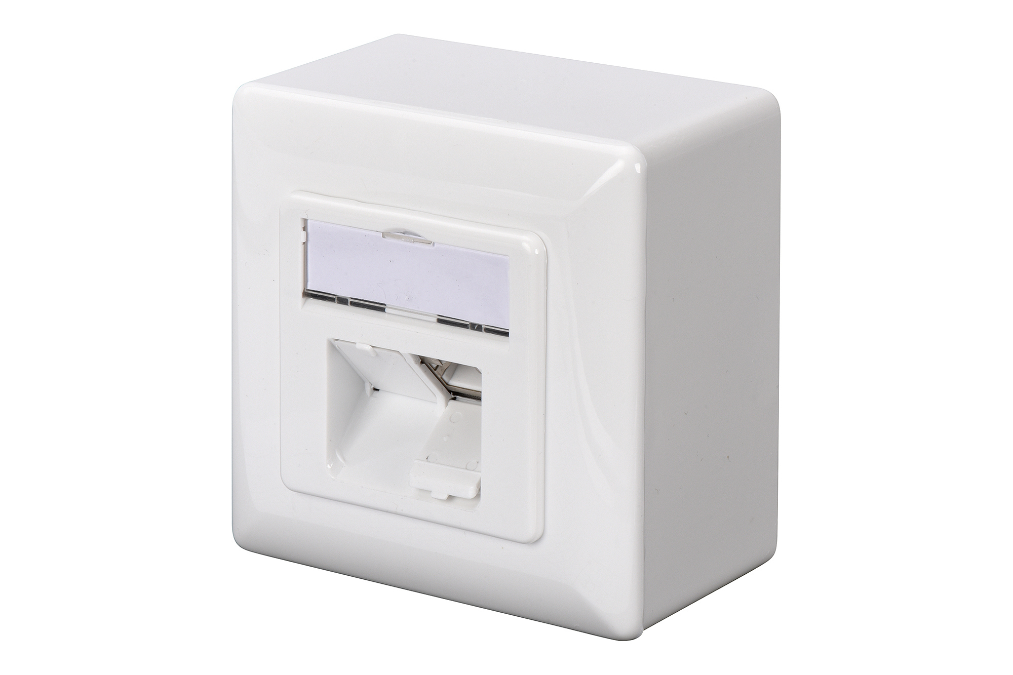 CAT 5e, Class D, wall outlet, shielded, surface mount