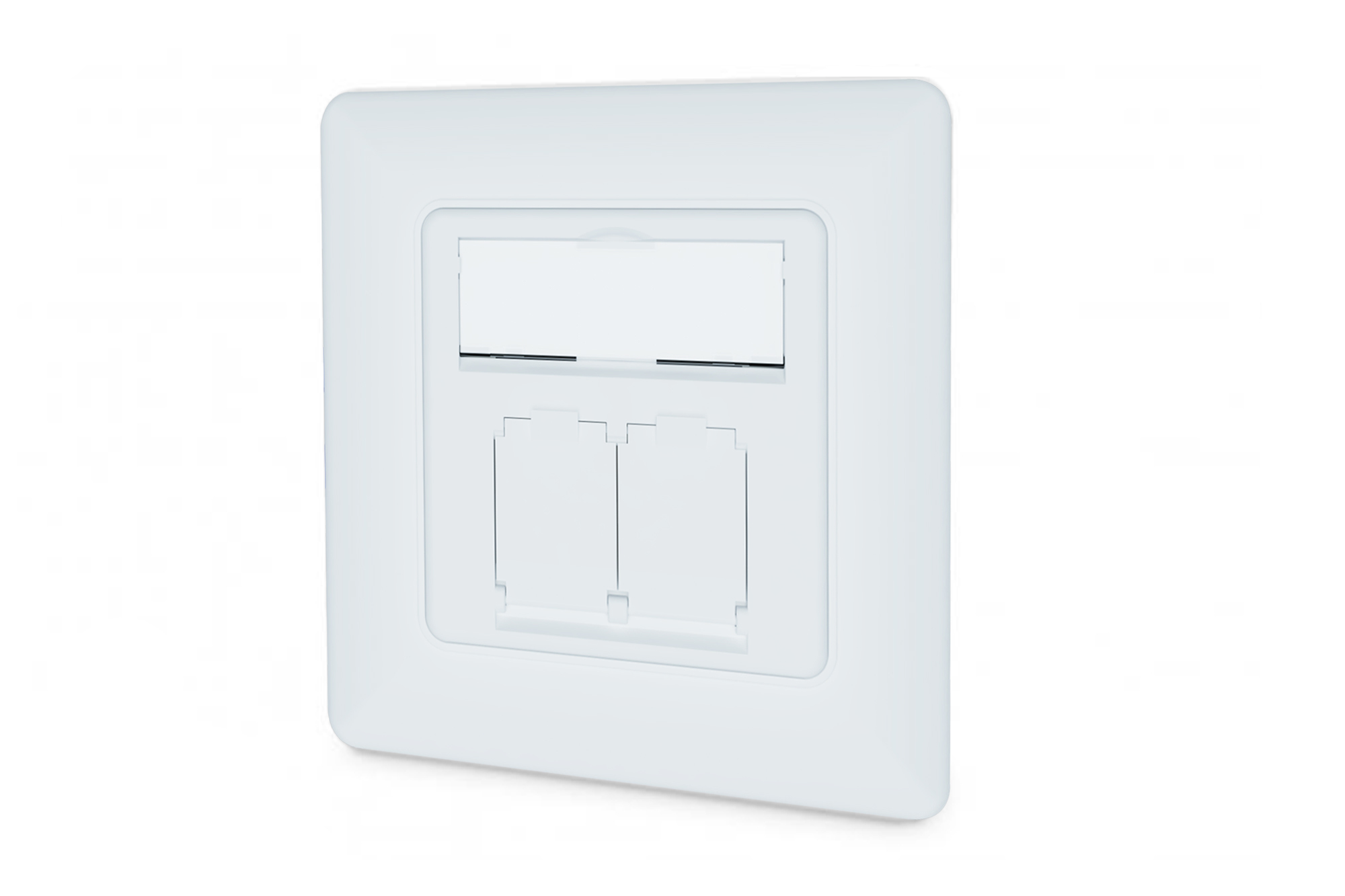CAT 6A class EA network socket, design-compatible, shielded, flush-mounted, 4 directions