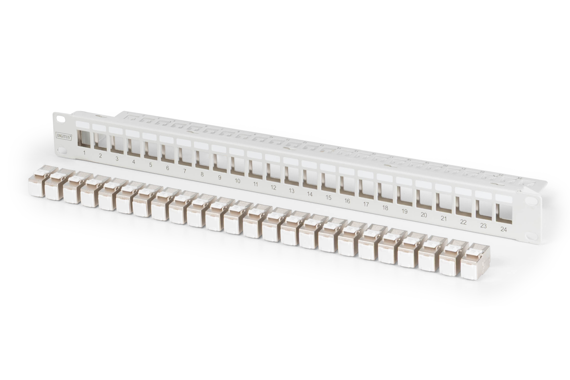 Digitus Modular patch panel, 24-port, equipped with 24x DN-93615