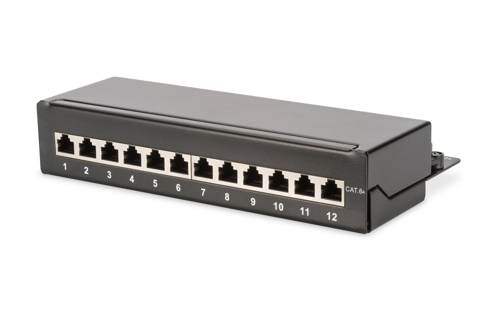 Desktop CAT 6A, class EA patch panel, shielded, black