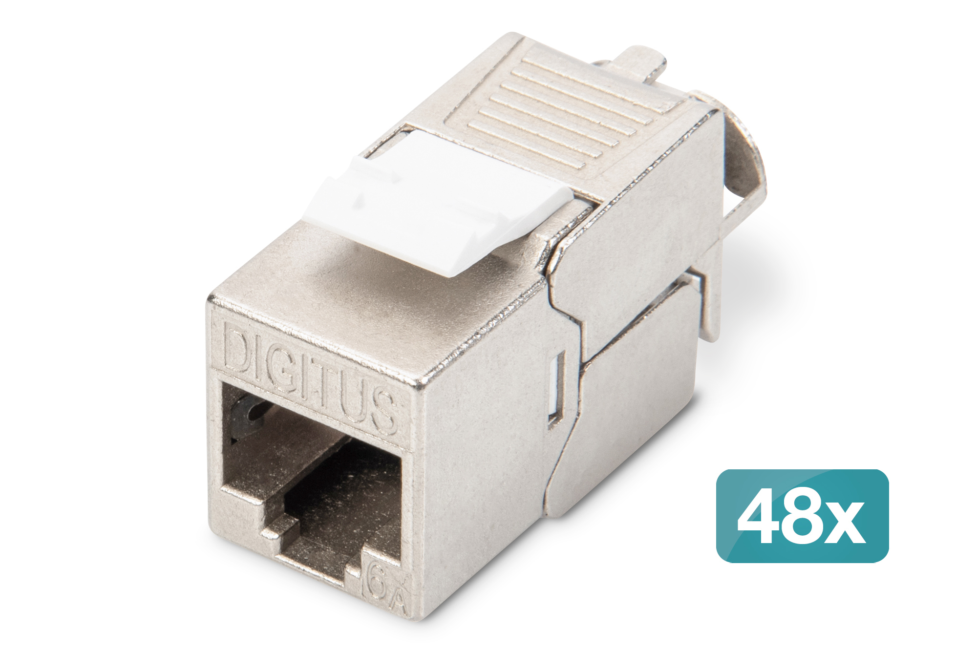 CAT 6A Keystone module, shielded, tool-free mounting connection - 48 pcs.