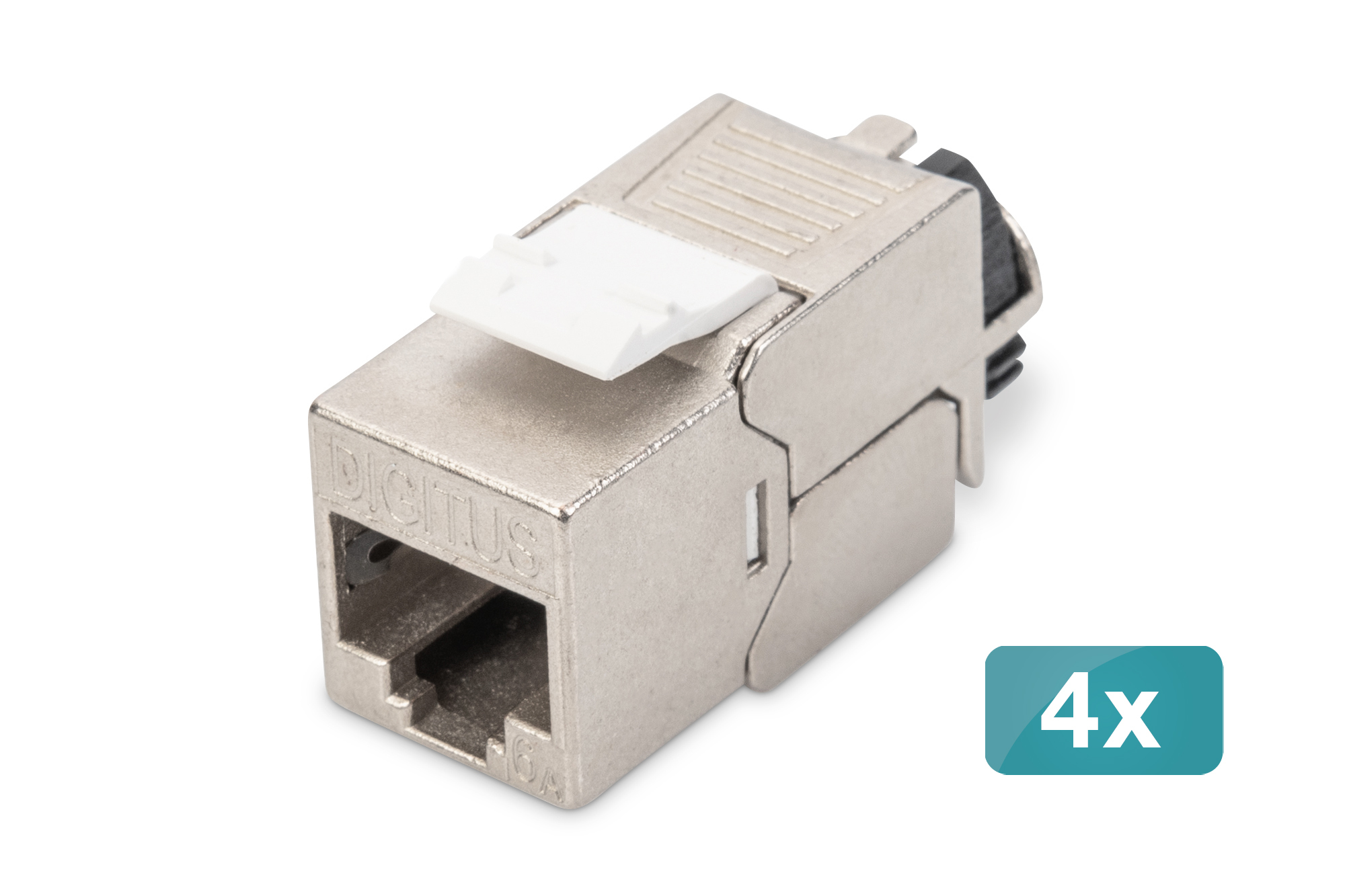 CAT 6A Keystone module, shielded with intelligent cable manager - 4 pcs.