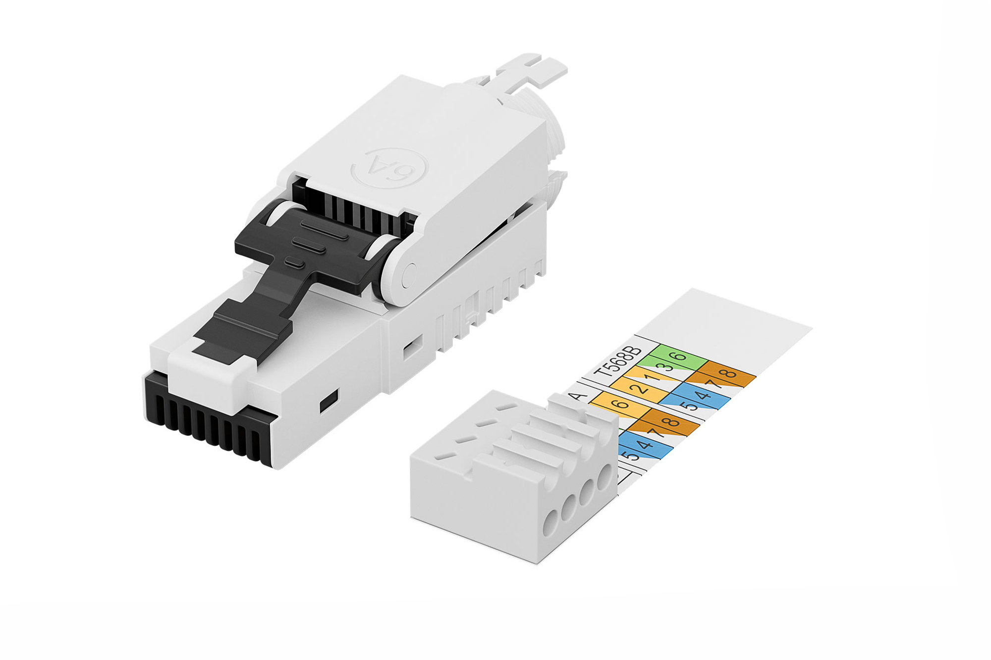 Digitus CAT 6A connector for field assembly, unshielded, AWG 27/7 to 22/1, solid and stranded wire