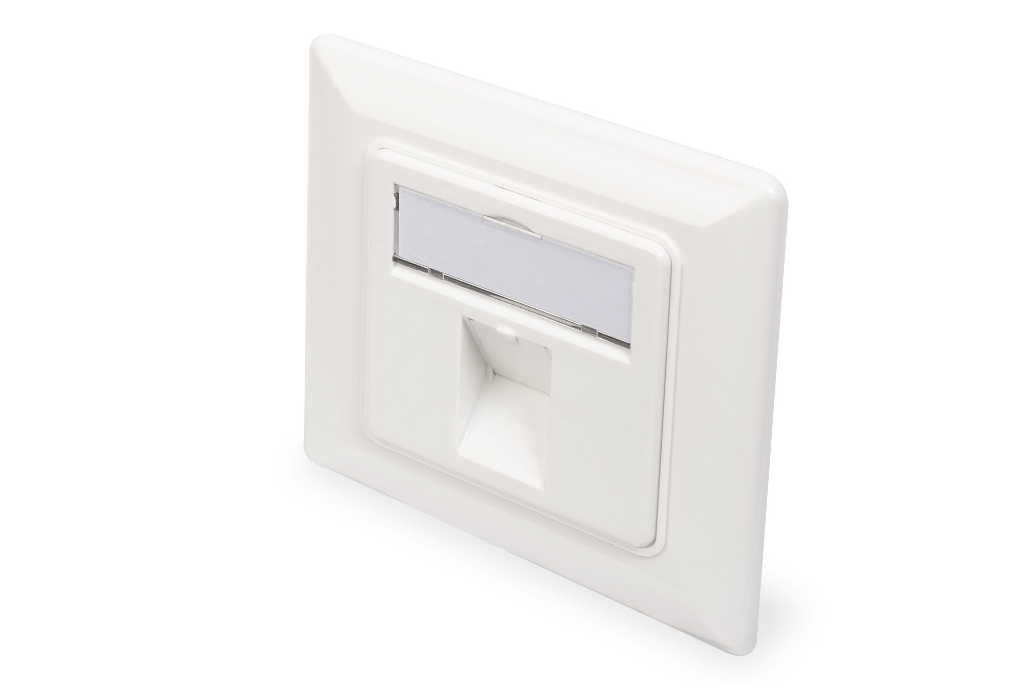 Wallplate for Keystone Modules, German type, middle plate 50x50 mm, frame 80x80 mm