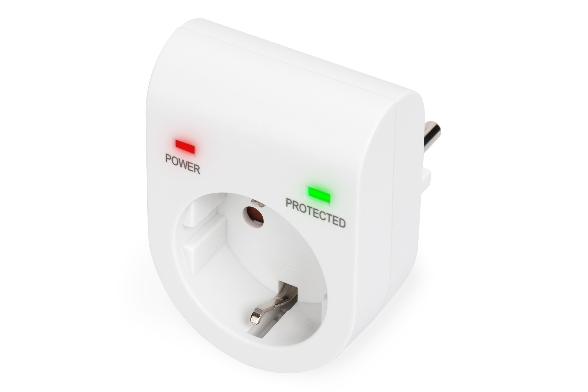 Digitus Surge Protection Adapter - 1x CEE 7/7 LED White