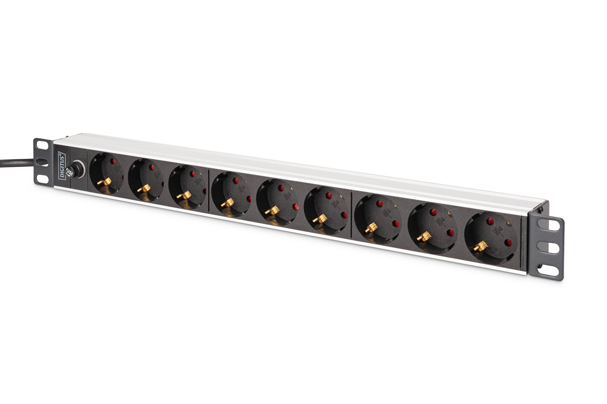 Digitus DN-95437 power distribution unit (PDU) 9 AC outlet(s) 1U Black, Silver