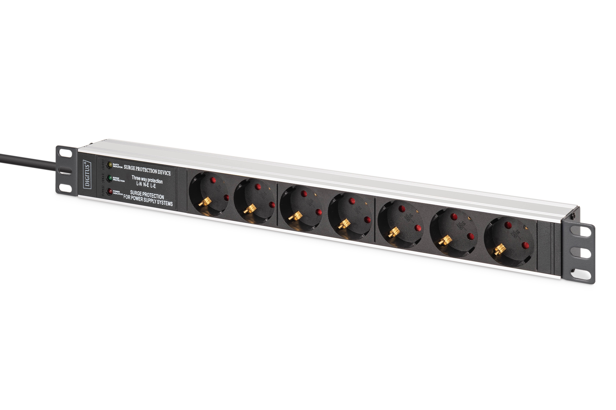 Digitus DN-95441 power distribution unit (PDU) 7 AC outlet(s) 1U Black, Silver