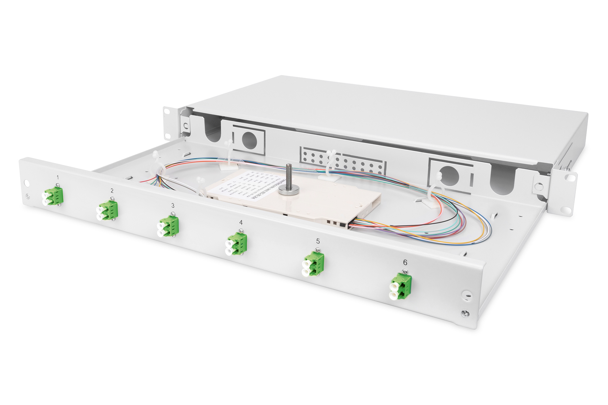 Digitus Fiber optic splice box, 1U, equipped, 6x LC-APC DX, OS2