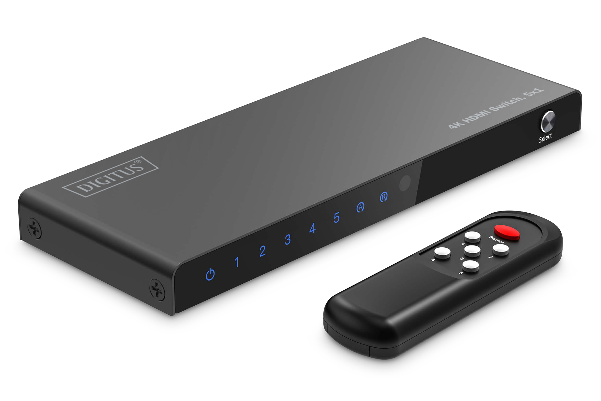 DIGITUS HDMI Switch 5x1, 4K/60Hz, HDCP 2.3