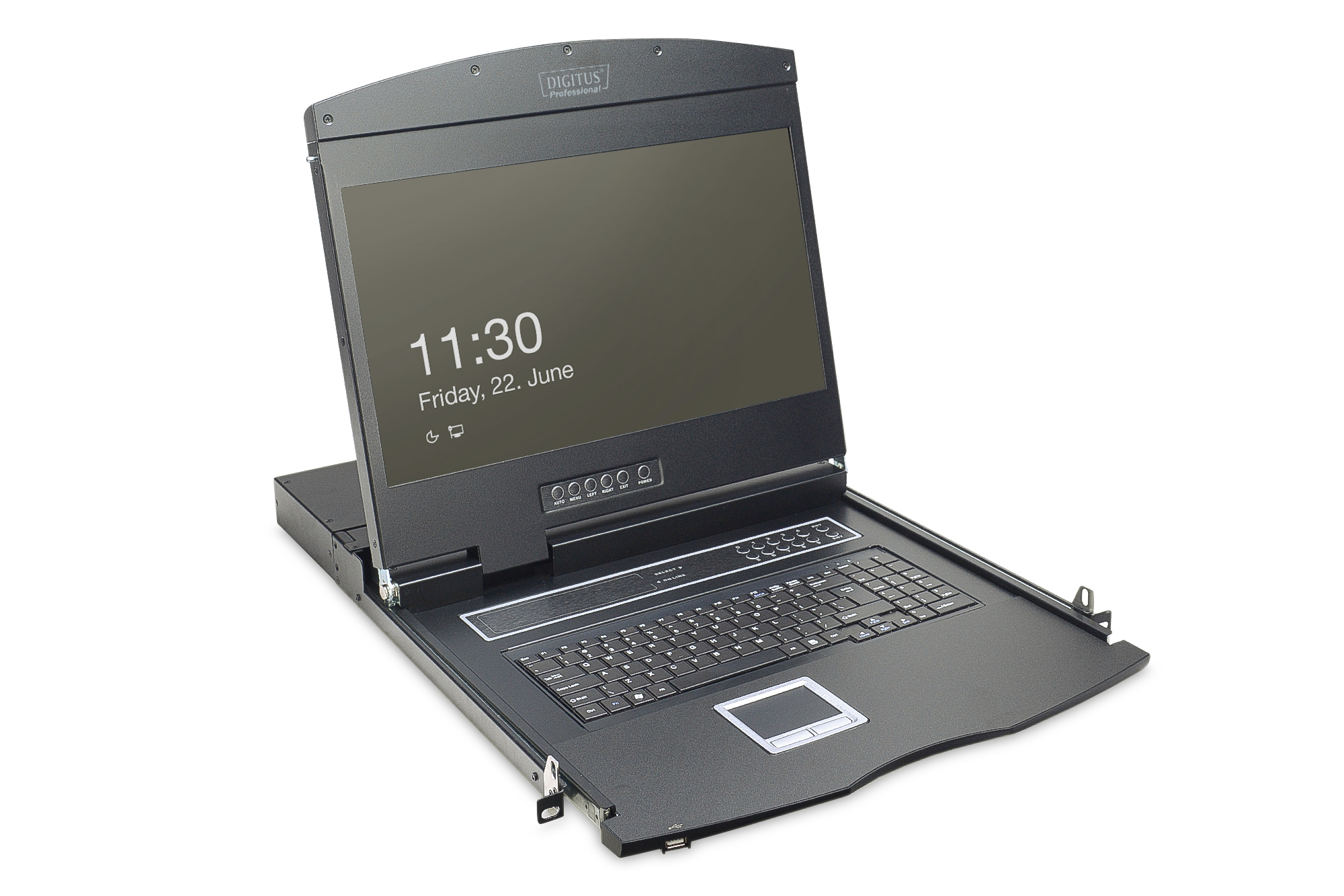 Digitus 19" LCD KVM Console, 8-Port Cat 5, german Keyboard