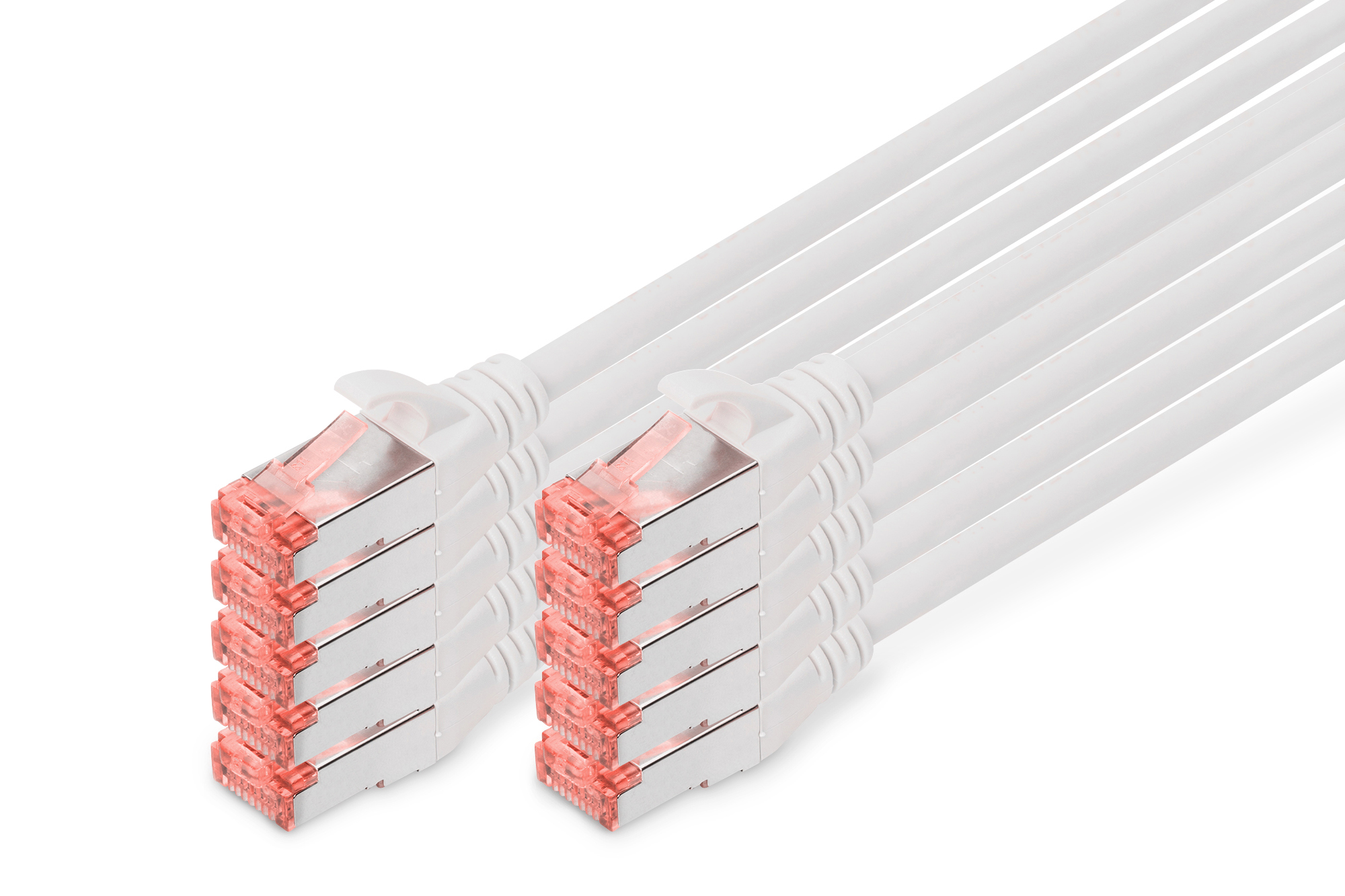 CAT 6 S/FTP patch cable, 10 pieces