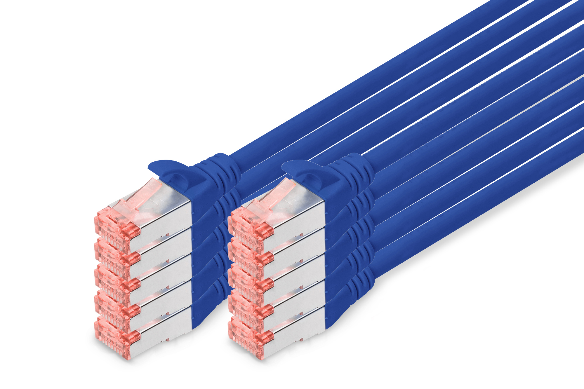 CAT 6 S/FTP patch cable, 10 pieces